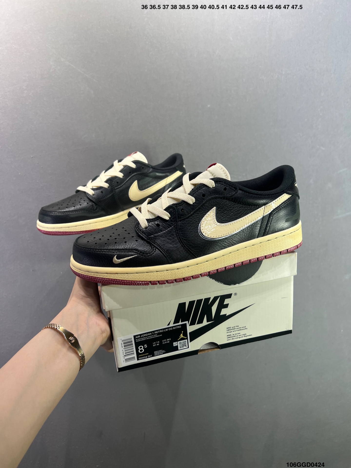 Air Jordan AJ1 Retro Low 低帮 灰黑白外贸特供 IB8958-001-Top High Quatity Cheap Sneakers Fashion Clothing Clothes Bags handbags Shoes of all Brand wholesale With The best Quality And Beautiful Price from China Factory Chinese suppliers wholesaler seller Air Jordan AJ1 Retro Low 低帮 灰黑白外贸特供 IB8958-001