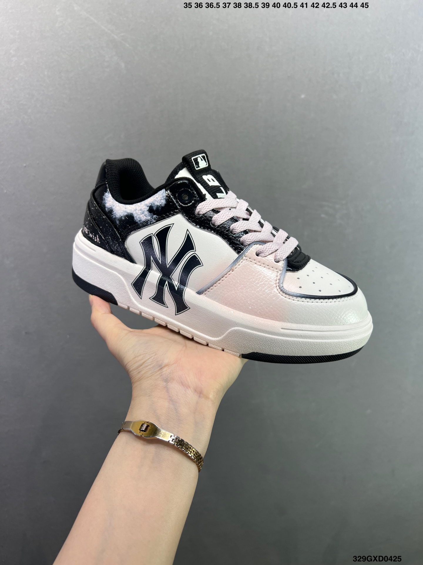 MLB NY 印花网红老爹鞋 涂鸦恶作剧 内增高6cm 3ASXCA12N