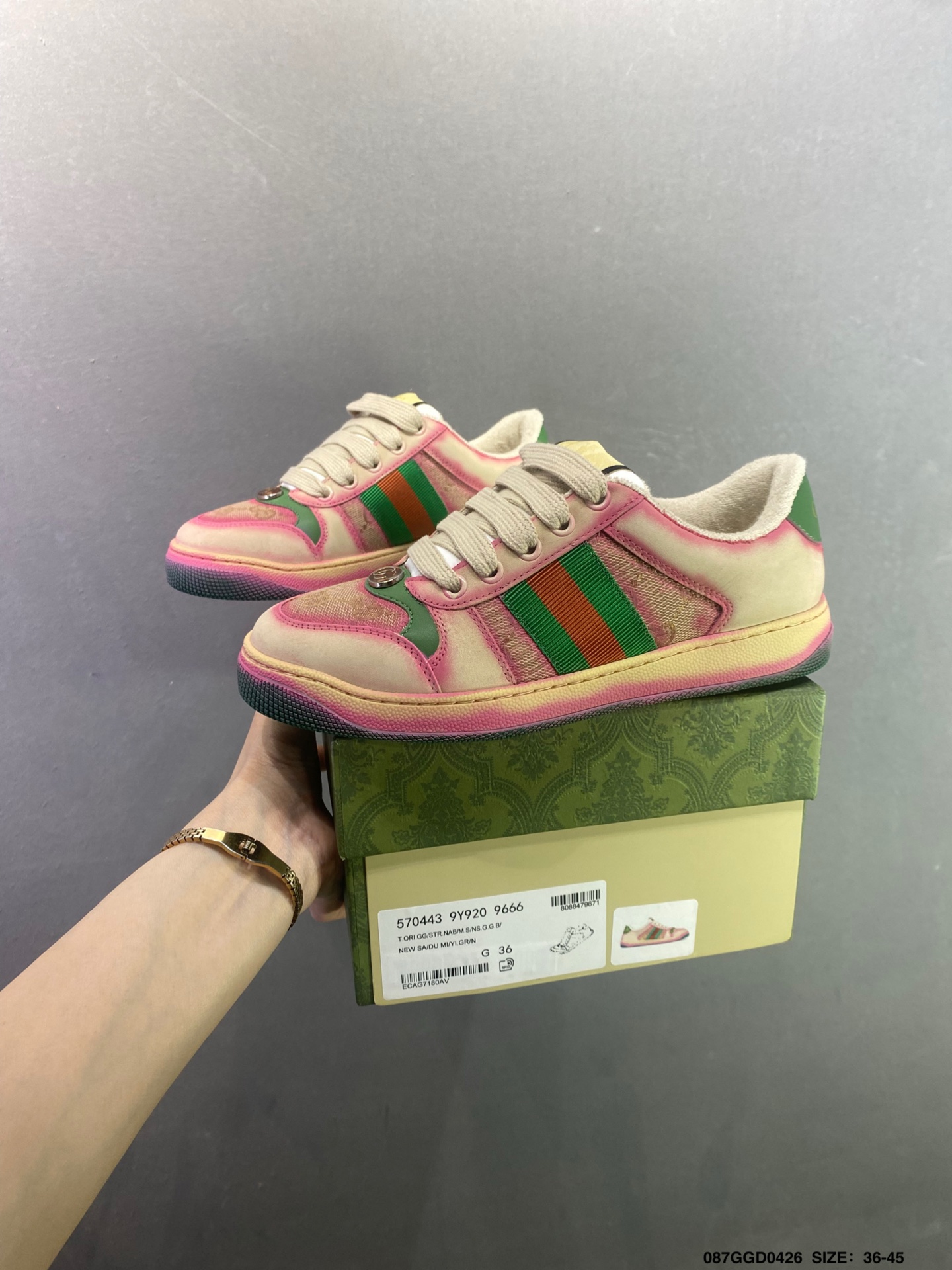 GUCCI古驰 Screener 胖丁 皮革 低帮圆头系带 时尚板鞋 做旧版 570443 9Y920 9666-Top High Quatity Cheap Sneakers Fashion Clothing Clothes Bags handbags Shoes of all Brand wholesale With The best Quality And Beautiful Price from China Factory Chinese suppliers wholesaler seller GUCCI古驰 Screener 胖丁 皮革 低帮圆头系带 时尚板鞋 做旧版 570443 9Y920 9666