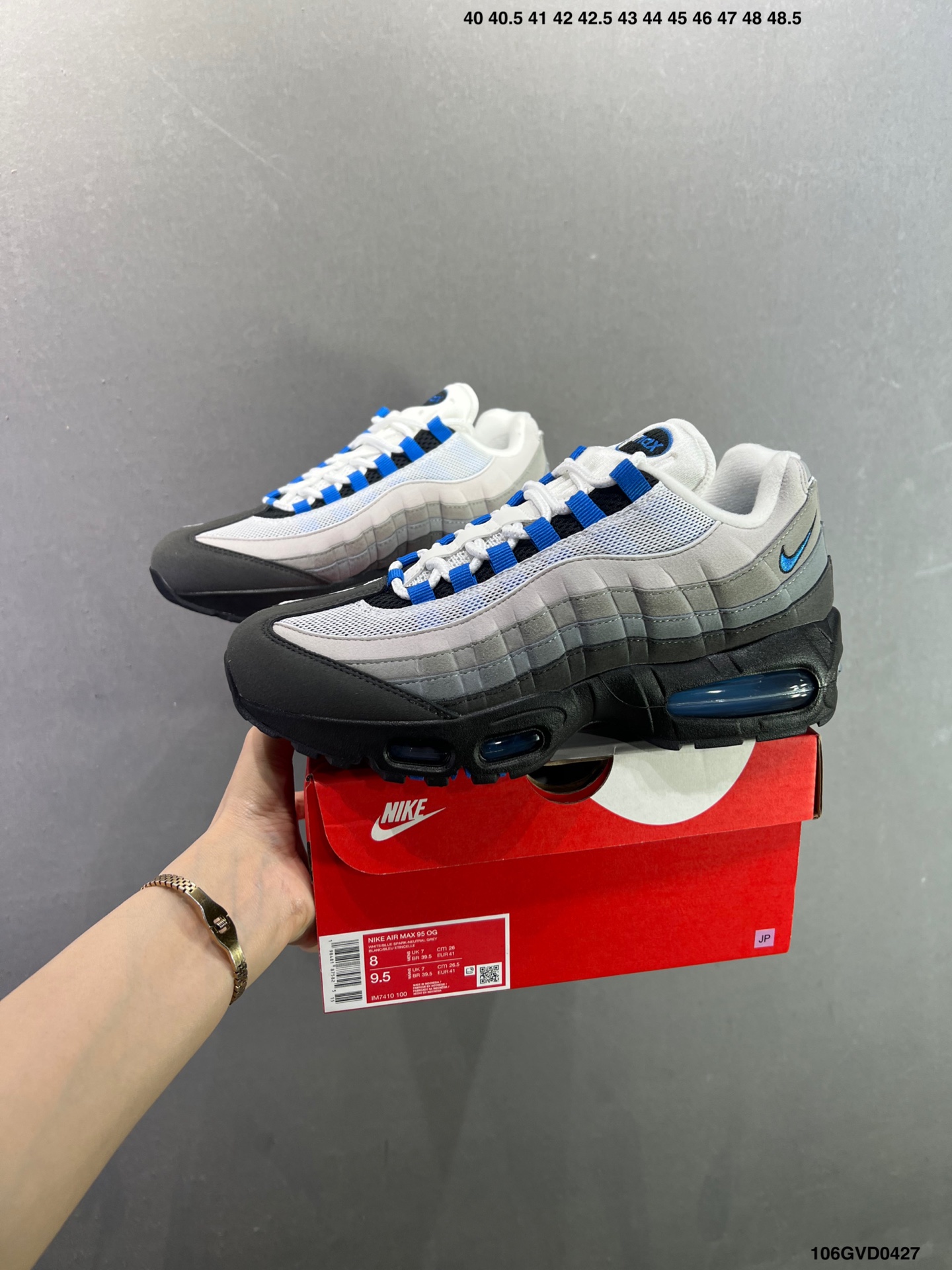 NK Air Max 95 Blue Spark 舒适百搭耐磨低帮气垫休闲跑步鞋 灰黑蓝 IM7410-100-Top High Quatity Cheap Sneakers Fashion Clothing Clothes Bags handbags Shoes of all Brand wholesale With The best Quality And Beautiful Price from China Factory Chinese suppliers wholesaler seller NK Air Max 95 Blue Spark 舒适百搭耐磨低帮气垫休闲跑步鞋 灰黑蓝 IM7410-100