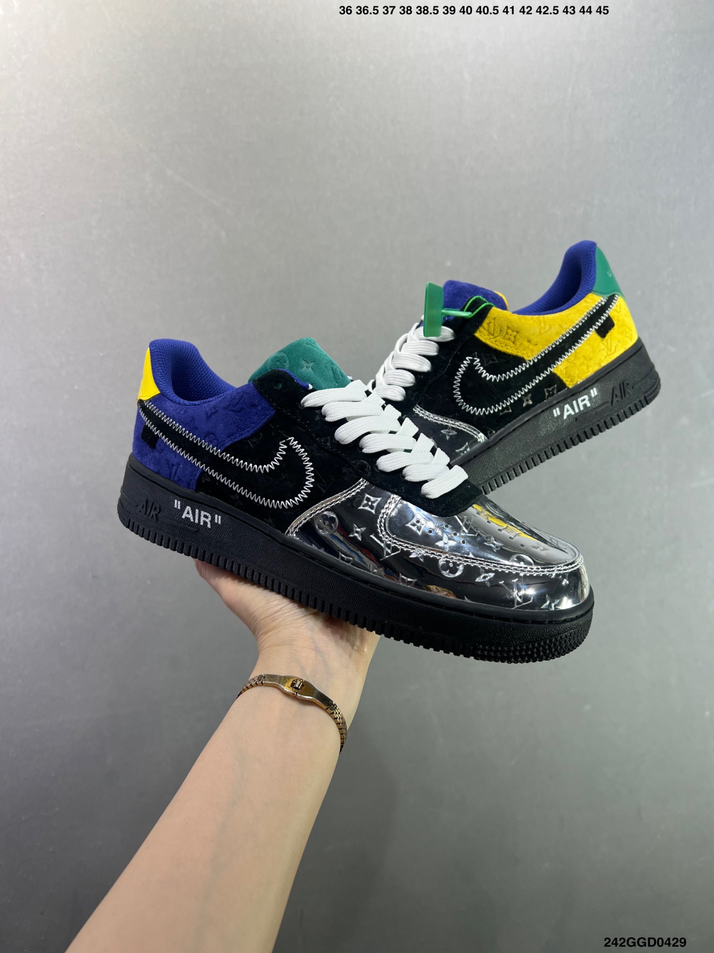 Louis Vuitton x Nike Force 1 Low 黑银黄 1A9VCH