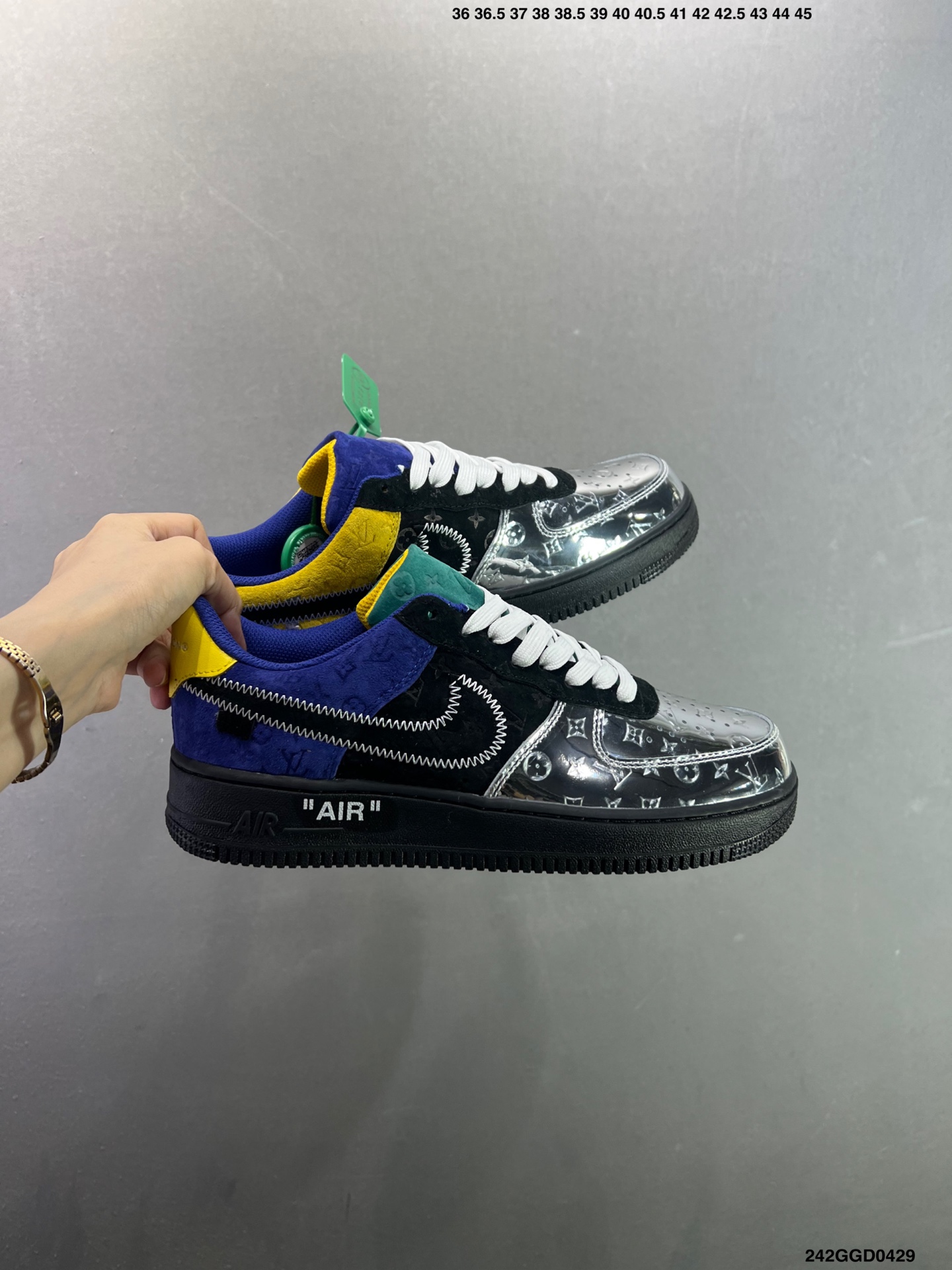 Louis Vuitton x Nike Force 1 Low 黑银黄 1A9VCH