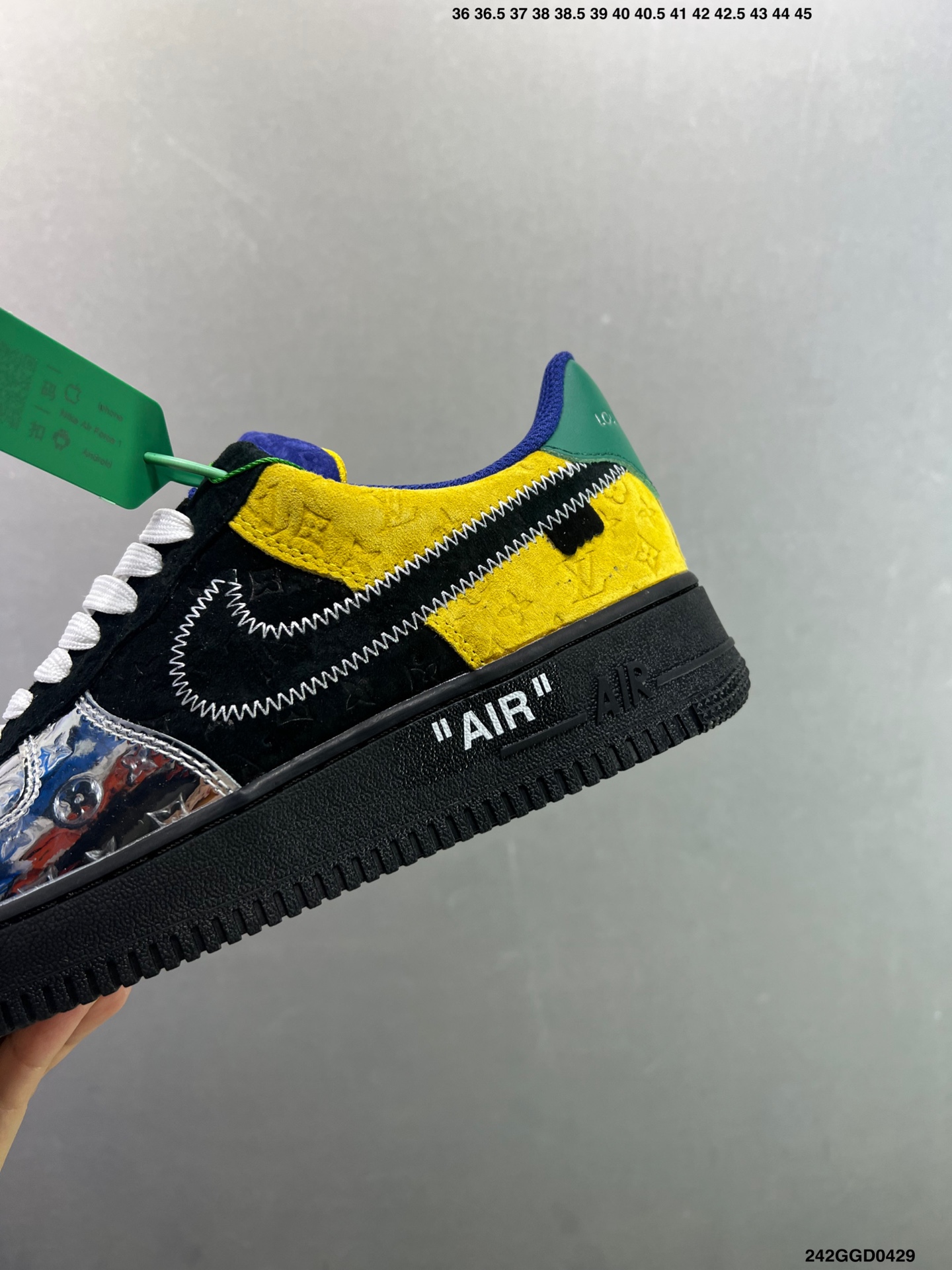 Louis Vuitton x Nike Force 1 Low 黑银黄 1A9VCH