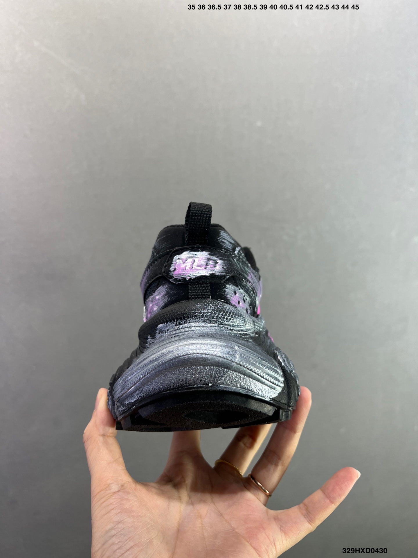 MLB NY 印花网红老爹鞋 涂鸦恶作剧 内增高6cm 3ASXCA12N