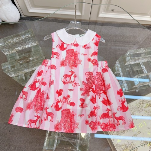 Fendi Kids Pink & White Striped Animal Print Dress - Luxury Girls' Fashion 1 Fendi Kids Pink & White Striped Animal Print Dress - Luxury Girls' Fashion
