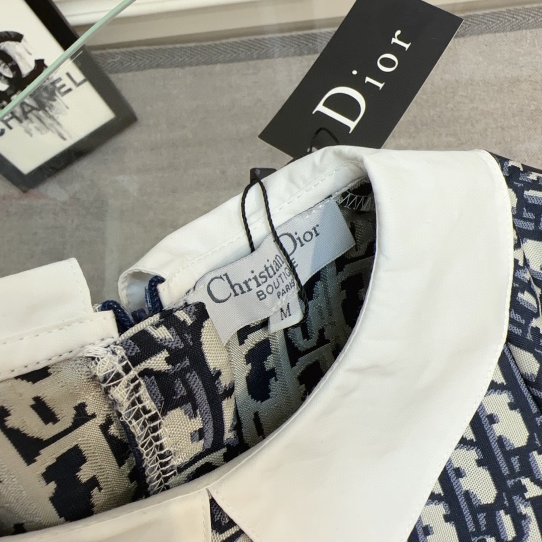 Elegant Women's Summer Dress - Dior Inspired, Cute Doll Collar, Premium Fabric 5 a1741863907781 6344