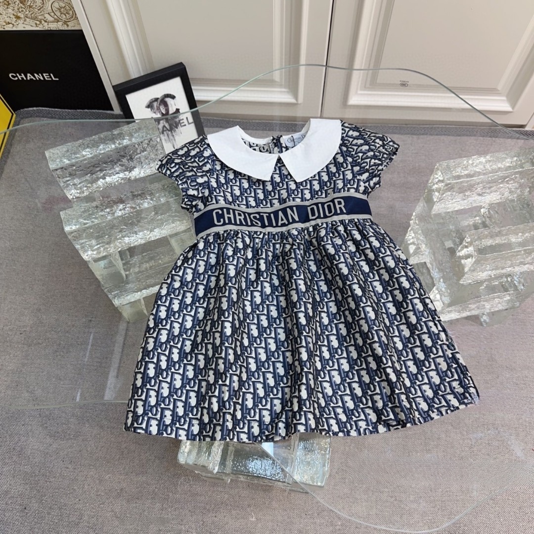 Elegant Women's Summer Dress - Dior Inspired, Cute Doll Collar, Premium Fabric 2 a1741863907798 7757