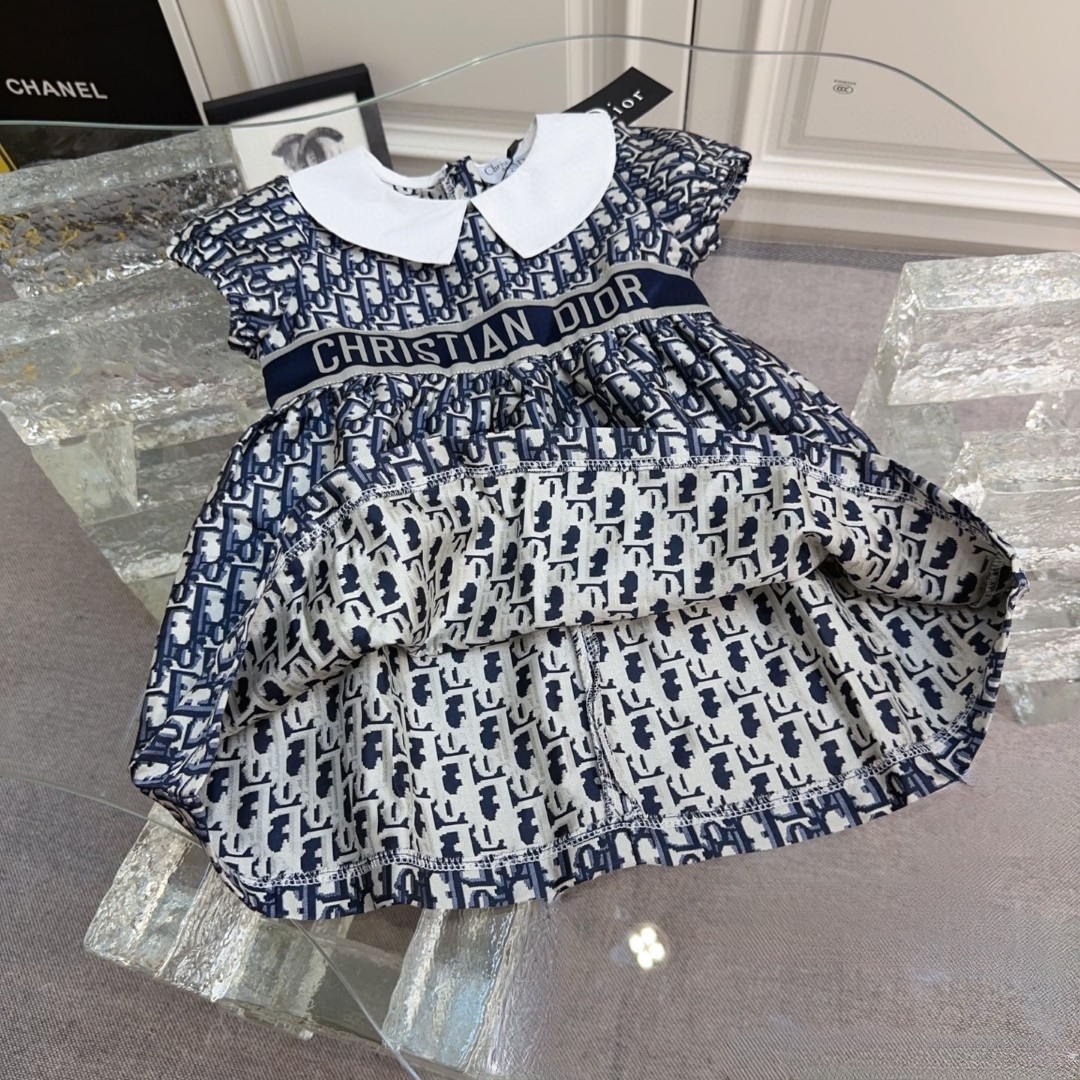 Elegant Women's Summer Dress - Dior Inspired, Cute Doll Collar, Premium Fabric 8 a1741863909517 4084