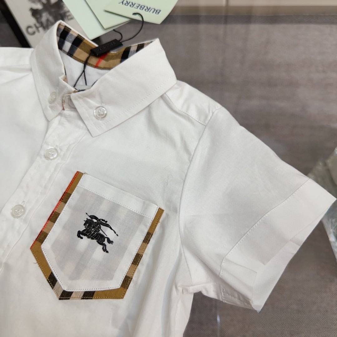 Burberry Infant Classic Shirt - Custom Fabric, Ready to Ship 4 a1742361839560 0457