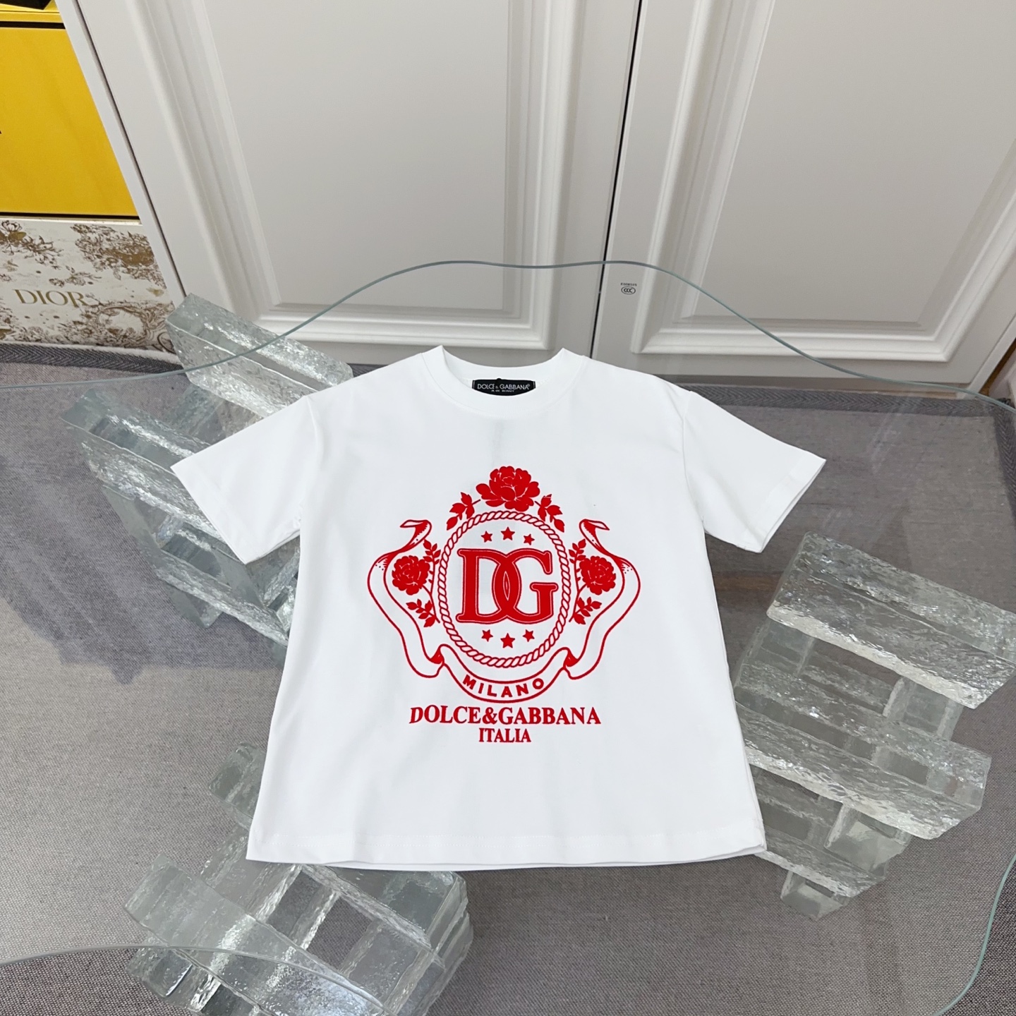 Sin descuento @79 Tallas: 100-150 DOL&GAANA Dolce & Gabbana Camiseta de manga corta para niños nueva temporada primaver…