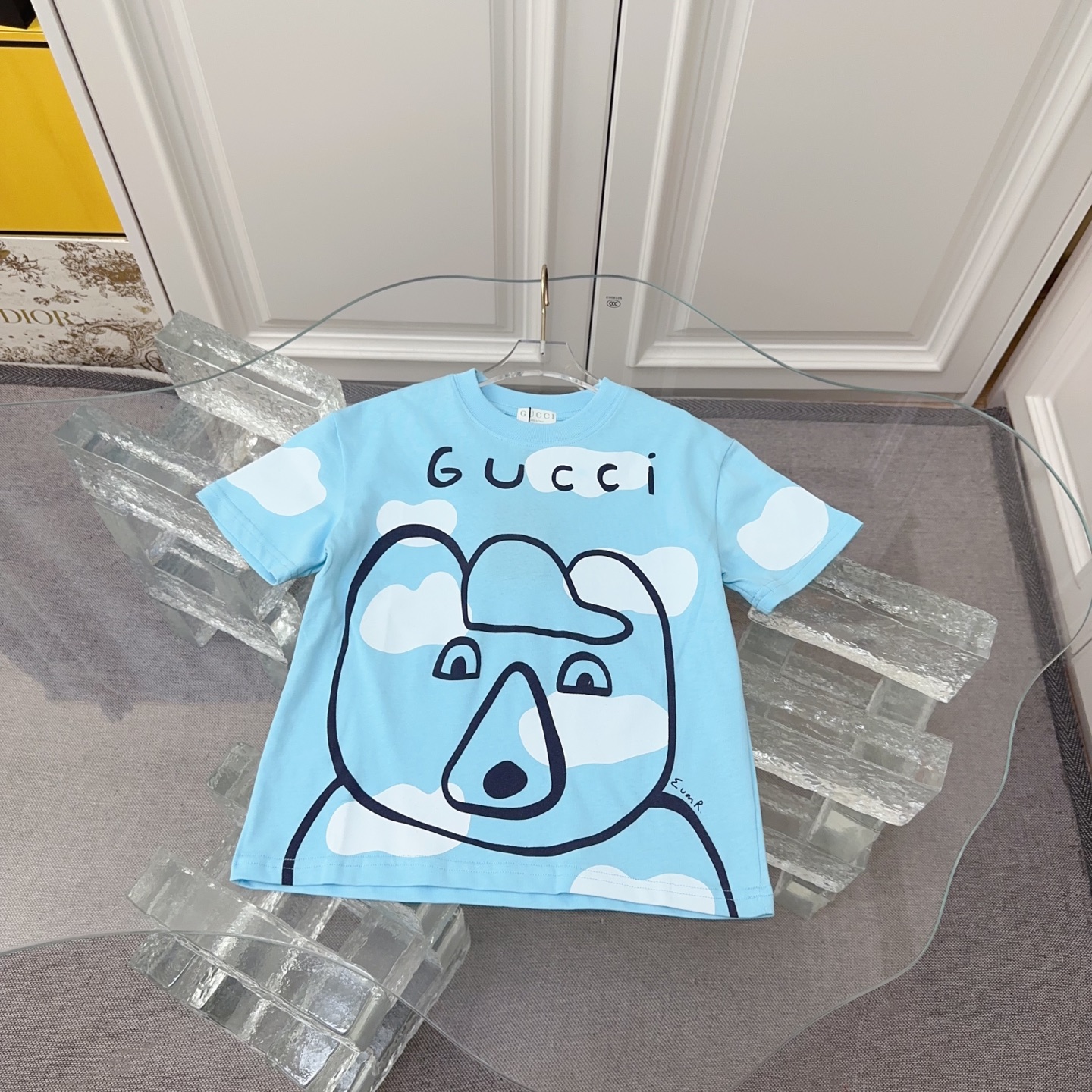 Sin descuento ¥79 Tallas 100-150 GUCC* Camiseta de manga corta para niños nueva temporada primavera 2026, estampado de …