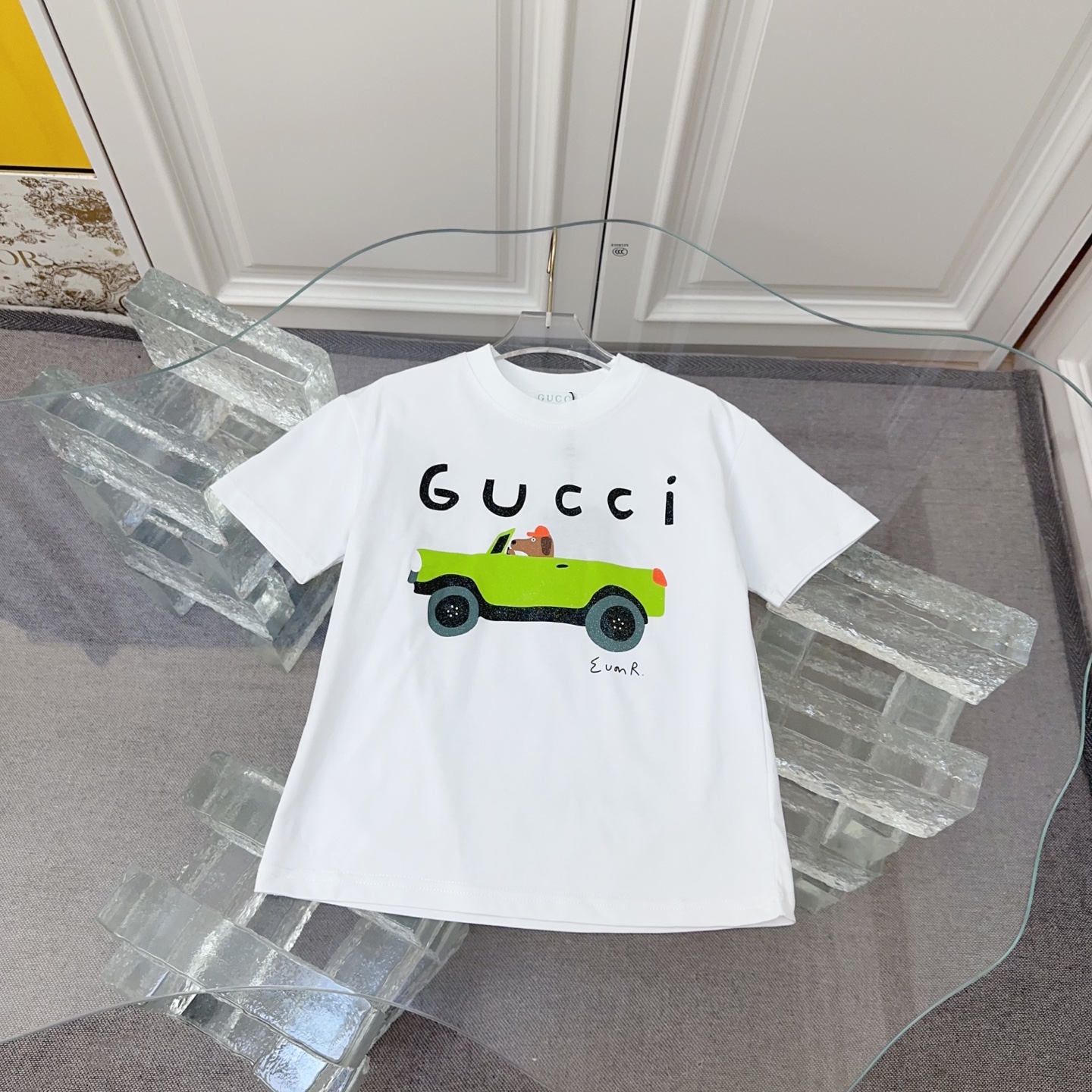 Precio de volumen ¥79 Sin Shao GUCCI Gucci 2026 camiseta de manga corta nueva para niños de primavera, camiseta con est…
