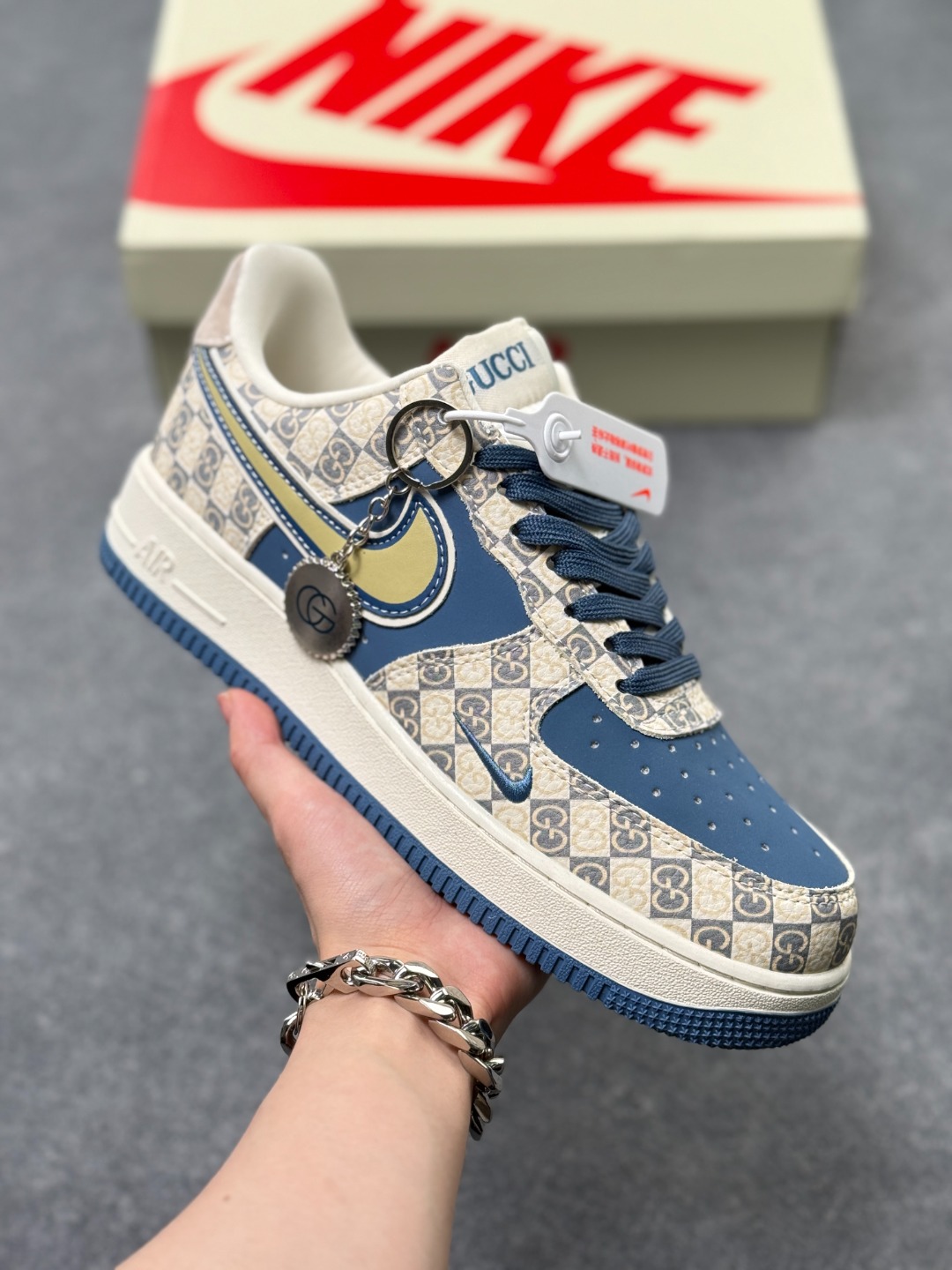 Nike Air Force 1 Low 07 x GUCCI 米蓝小勾 官方货号:XL1979 127XK