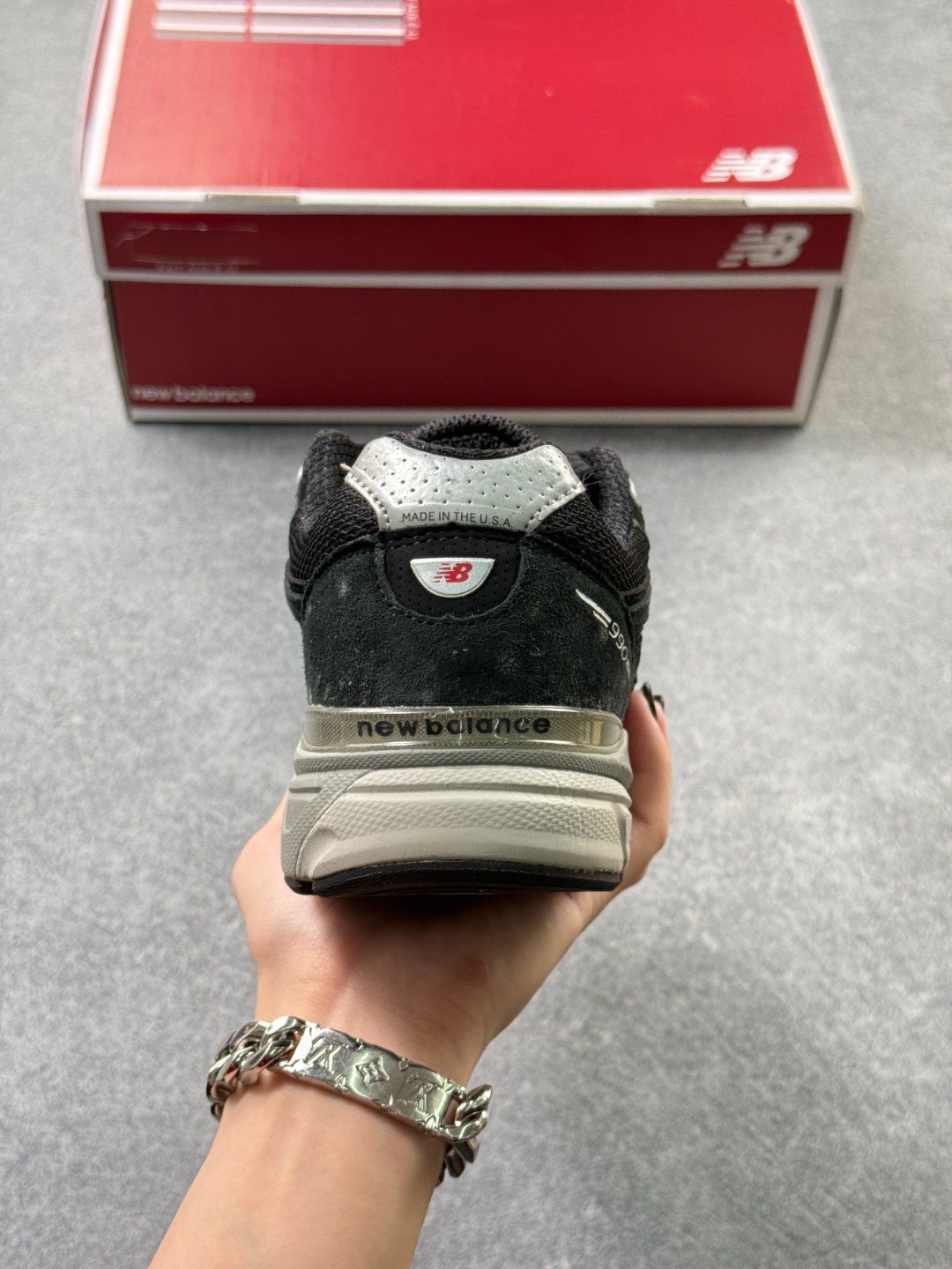 New Balance NB990系列 高端美产复古休闲跑步鞋 W990BK4 #采用台产猪巴革及透气网眼材质 原装6层组合底模精密开发 搭载全新碳素中底 后跟透明TPU水晶装饰条稳固 x78