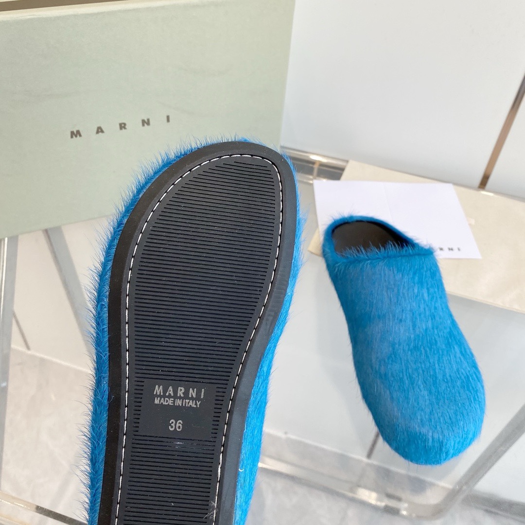 MARNI P672 Sabot Shoes: Elegant, comfortable pony hair design for women and men, sizes 35-46. - 图片 9