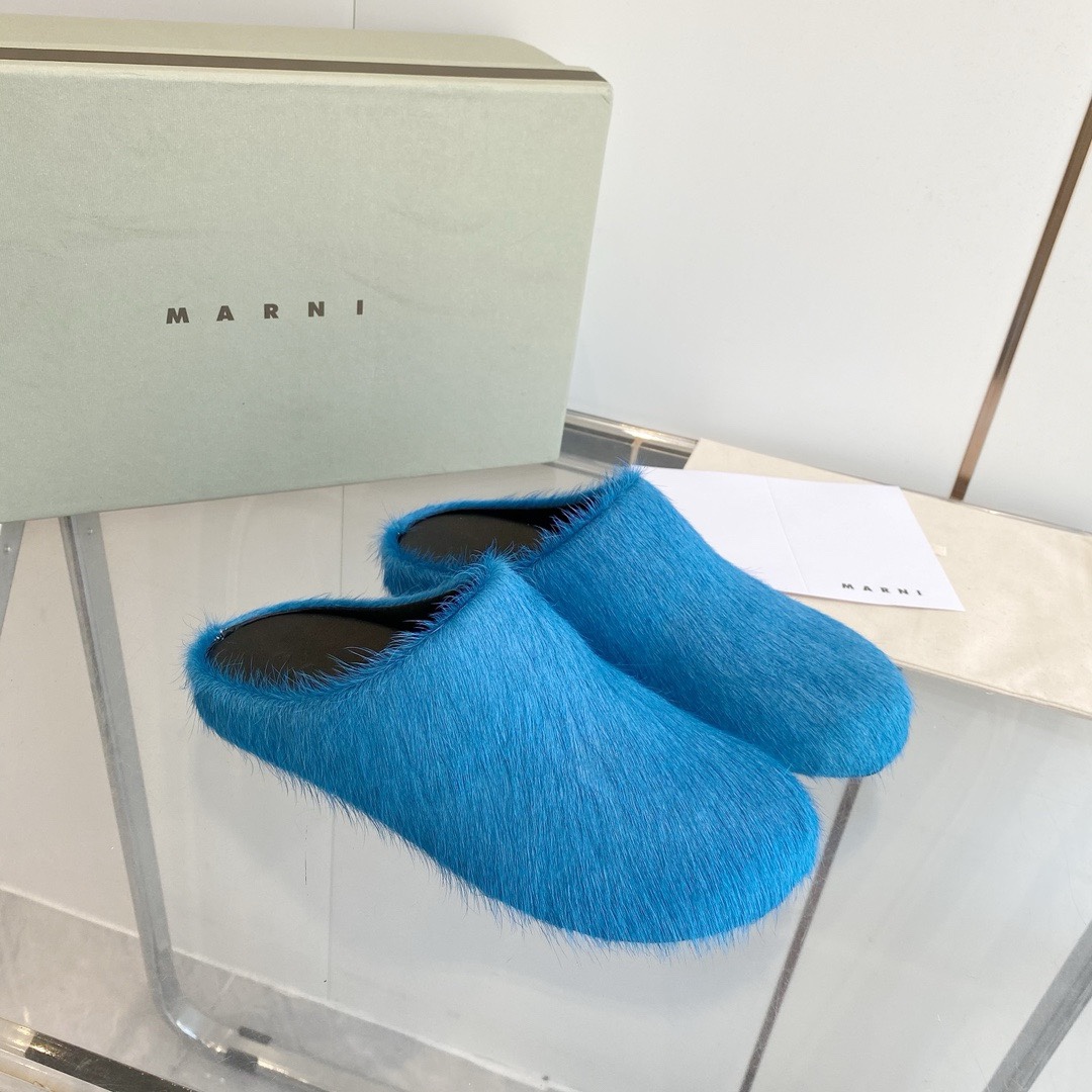 MARNI P672 Sabot Shoes: Elegant, comfortable pony hair design for women and men, sizes 35-46. - 图片 3