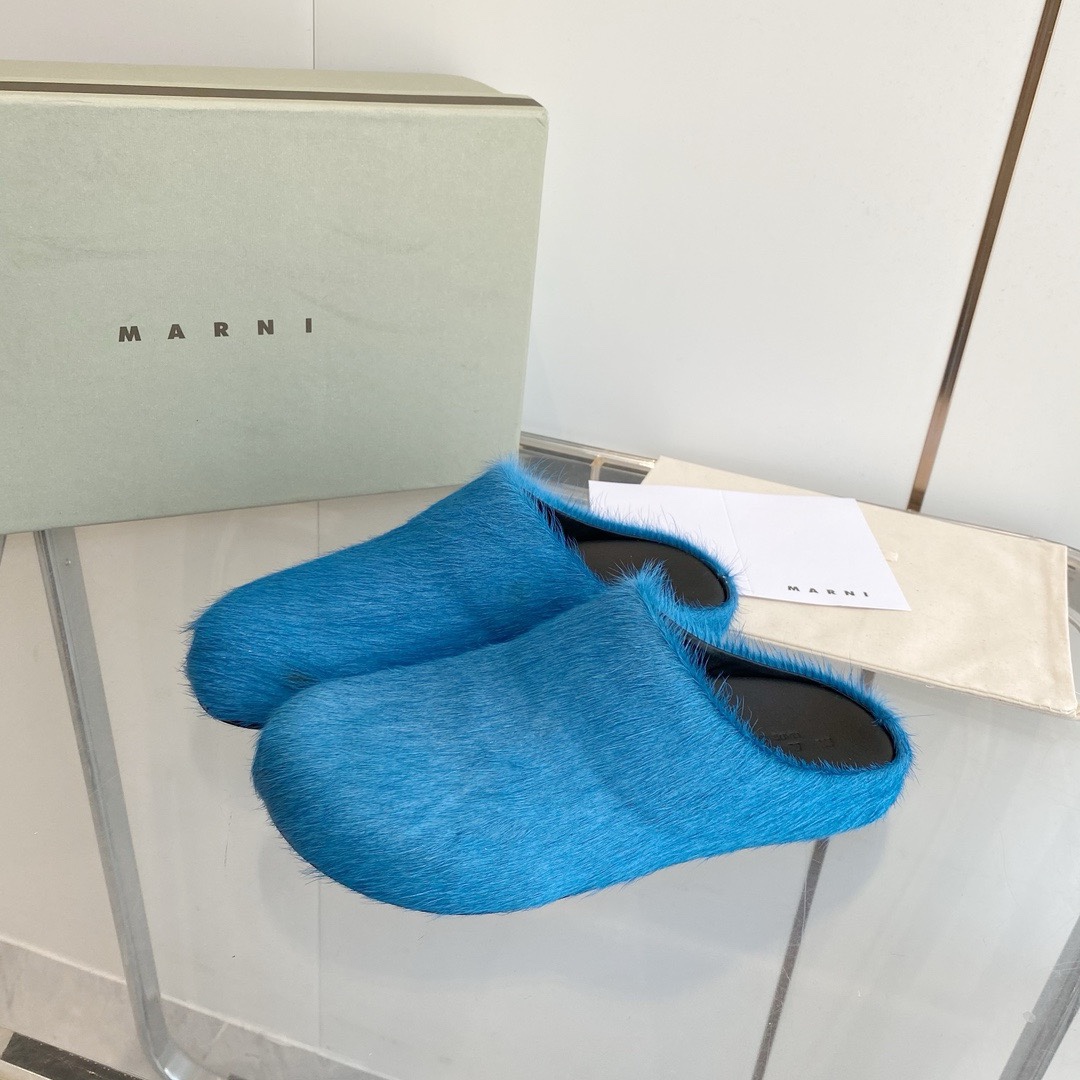 MARNI P672 Sabot Shoes: Elegant, comfortable pony hair design for women and men, sizes 35-46. - 图片 2