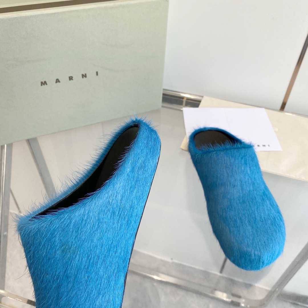 MARNI P672 Sabot Shoes: Elegant, comfortable pony hair design for women and men, sizes 35-46. - 图片 4