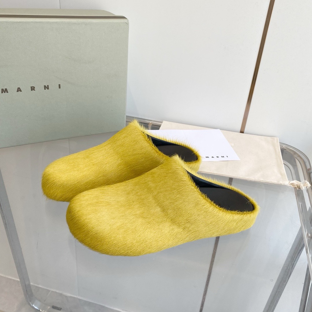 “Female and Male MARNI Sabot Shoes: Stylish, Comfortable, and Durable Horse Hair Design” - 图片 2