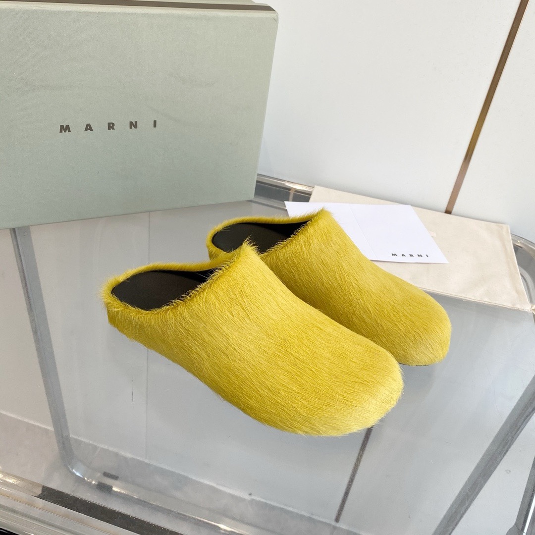 “Female and Male MARNI Sabot Shoes: Stylish, Comfortable, and Durable Horse Hair Design” - 图片 3