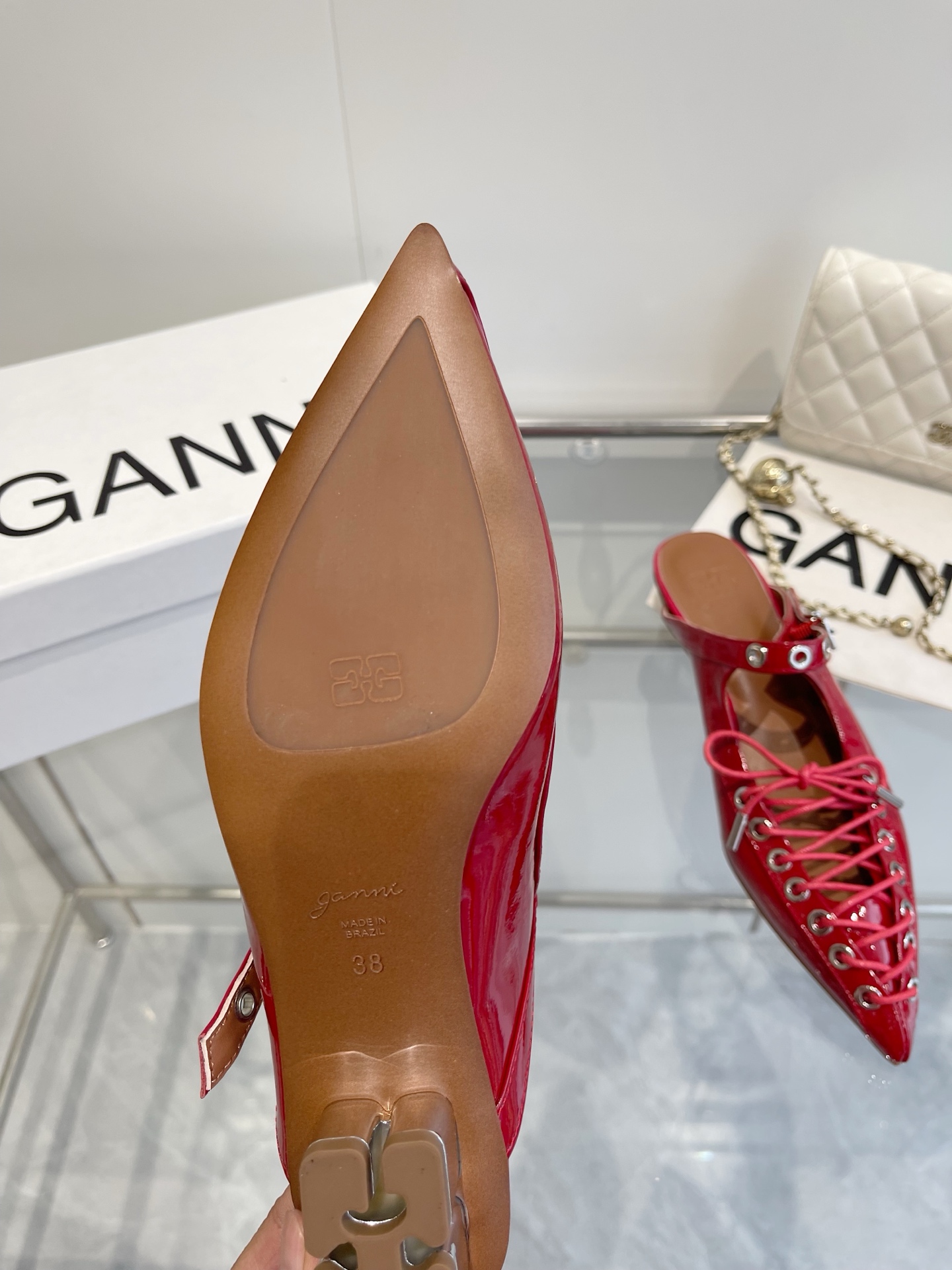 GANNI 25SS Leather Ballet Shoes: Imported, Water-Skinned Calf, Original Rubber Soles - 图片 6