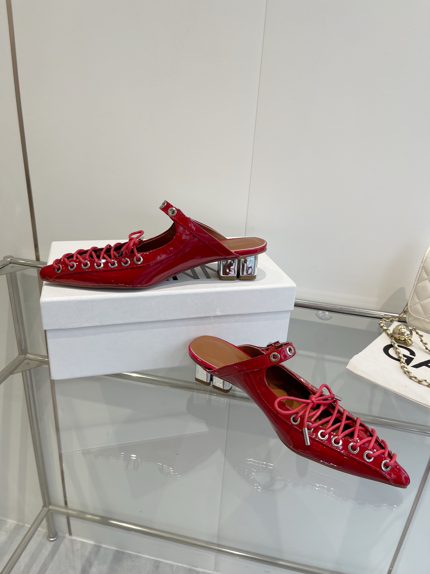 GANNI 25SS Leather Ballet Shoes: Imported, Water-Skinned Calf, Original Rubber Soles - 图片 9