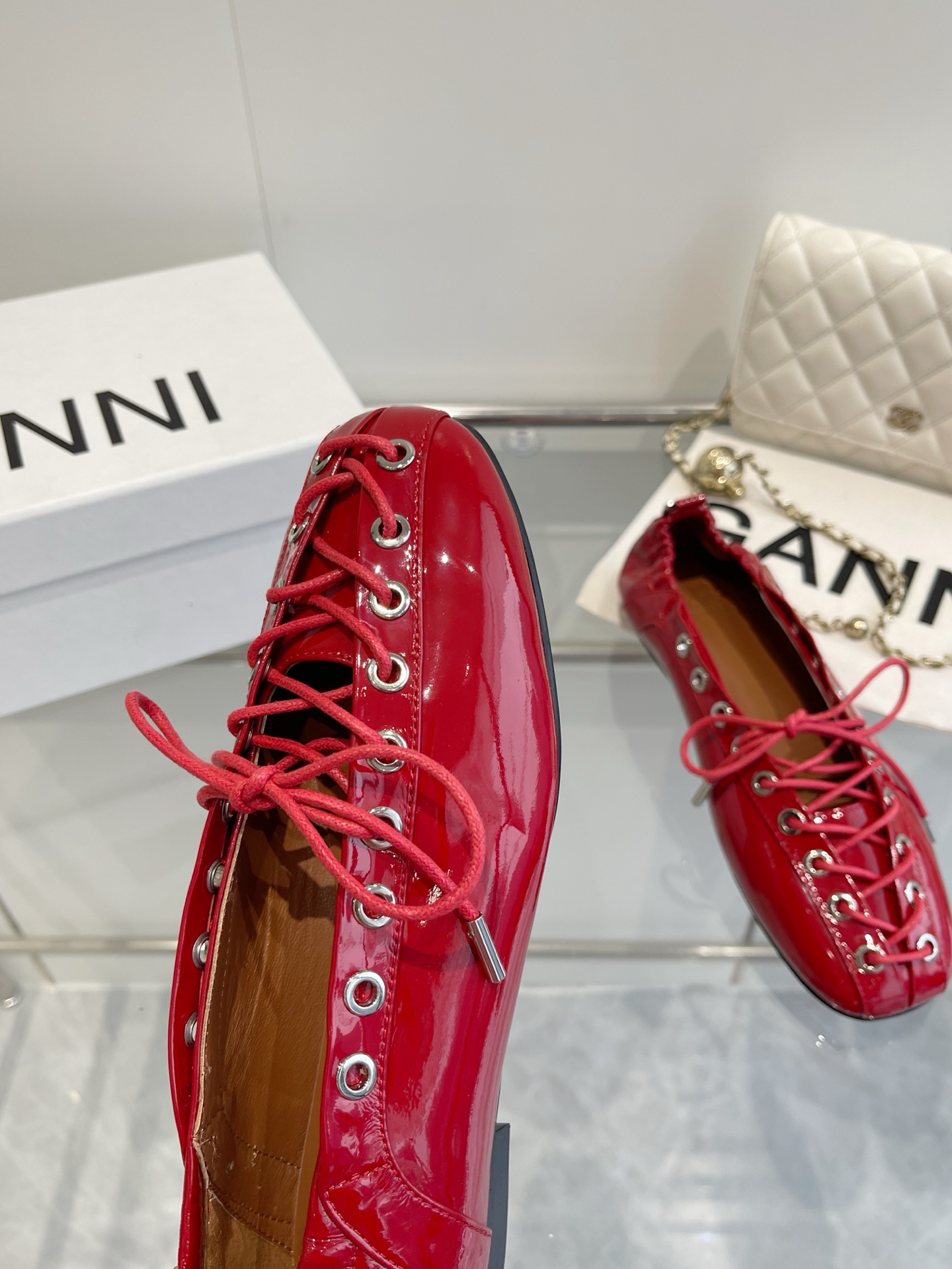 Ganni 25SS Leather Ballet Shoes: Imported, Water-Skinned Calf, Rubber Soles – Size 35-39 - 图片 7