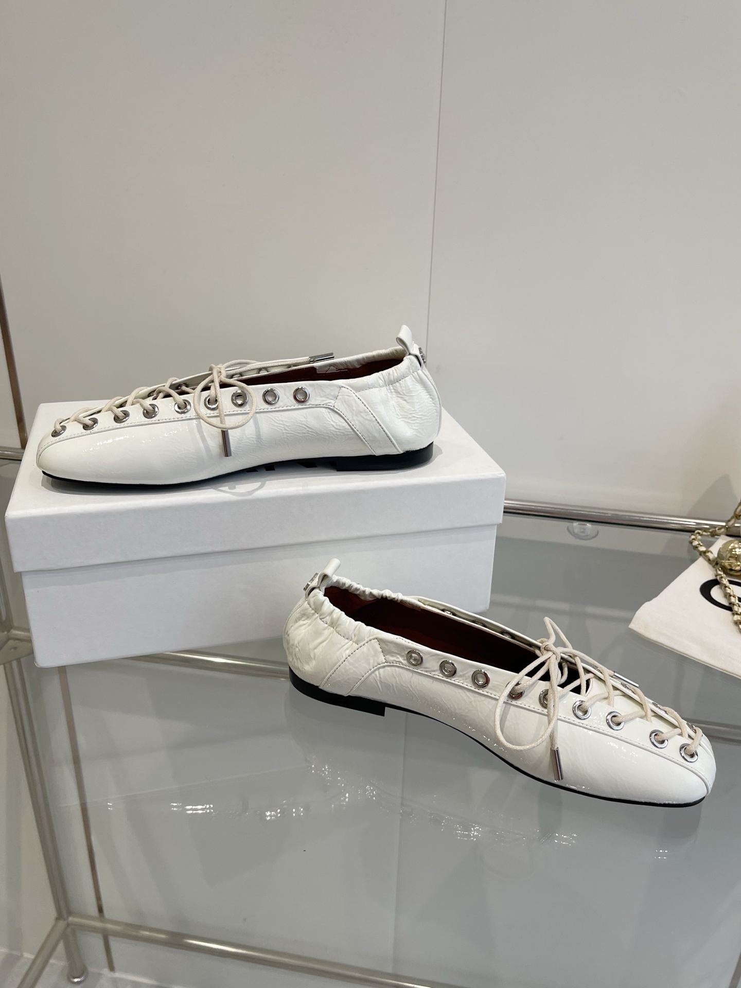 Ganni 25SS Leather Ballet Shoes: Imported, Water-Skinned Calf, Rubber Soles. - 图片 9