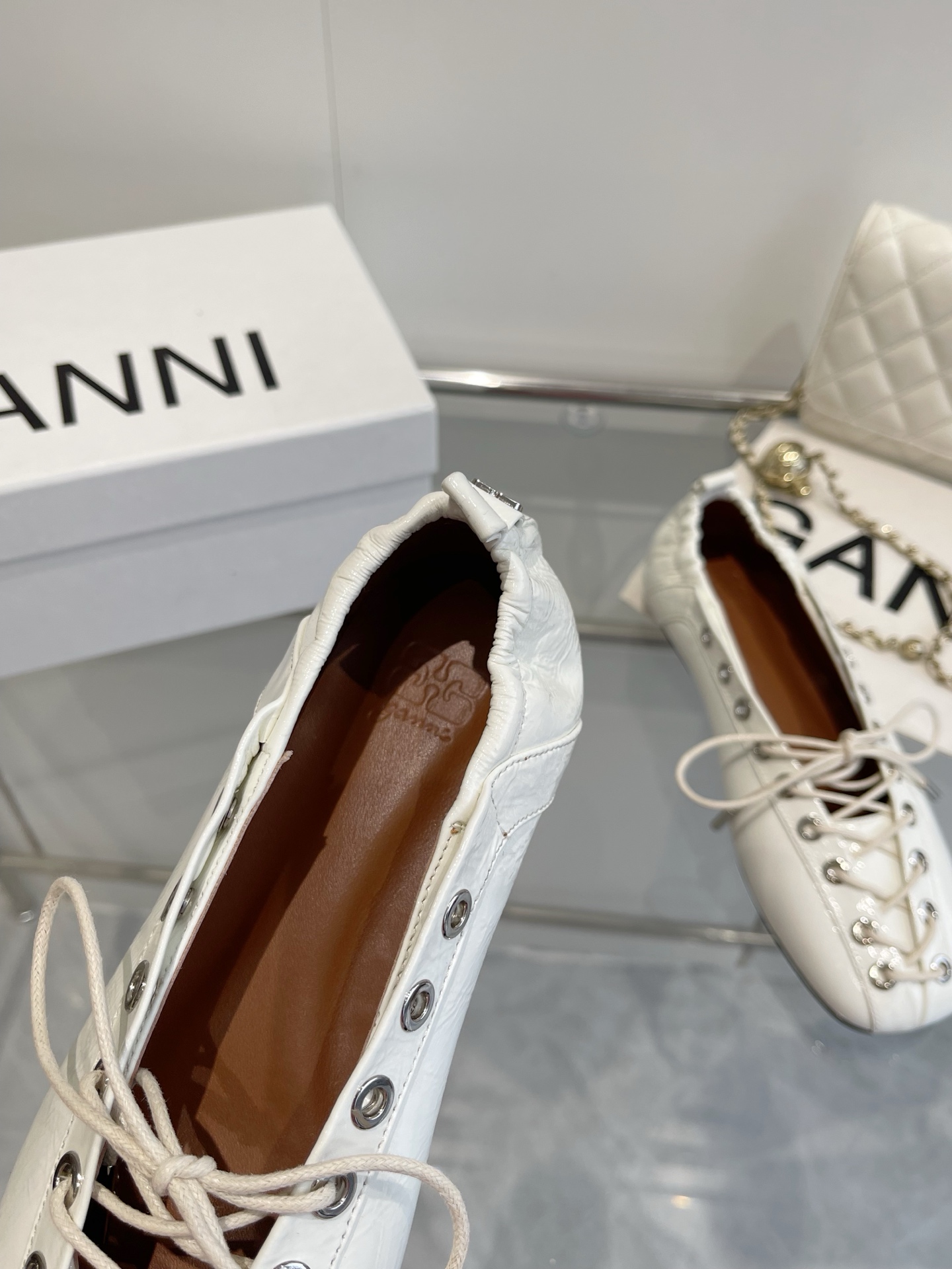 Ganni 25SS Leather Ballet Shoes: Imported, Water-Skinned Calf, Rubber Soles. - 图片 5