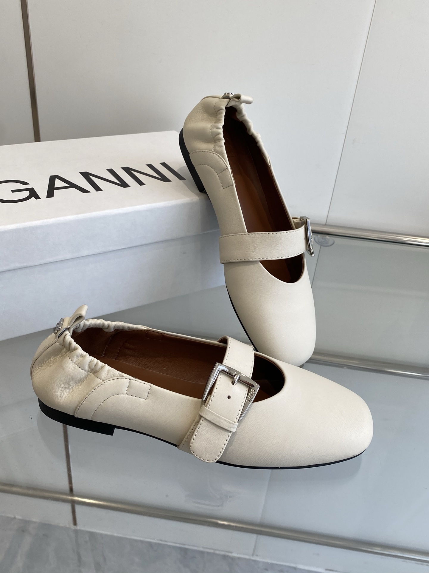New GANNI 25SS Shoes: Sheepskin, Rubber Soles, Sizes 35-39, Original Packaging - 图片 8