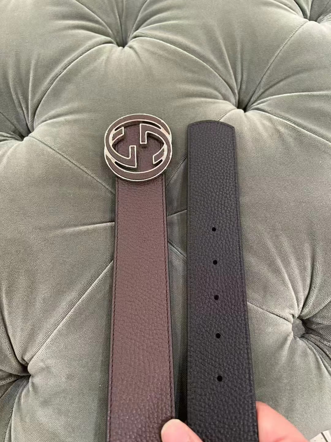 Gucci 定制打版过的枣红荔枝皮 跟 无色差