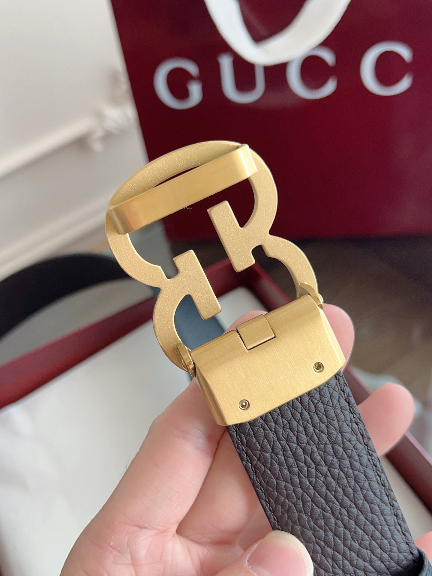  Gucci 古驰 自动平滑扣腰带 精钢打造五金 宽度35MM宽 双面头层牛皮 自由裁剪设计