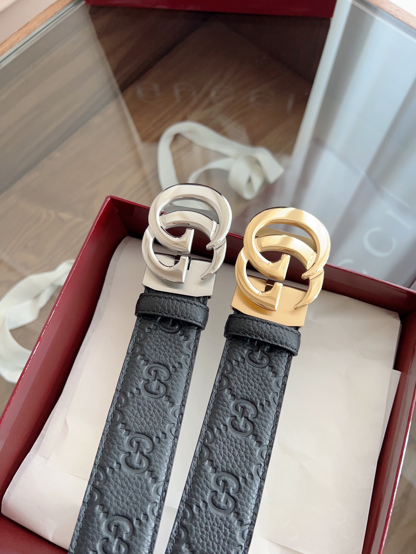  Gucci 古驰 自动平滑扣腰带 精钢打造五金 宽度35MM宽 双面头层牛皮 自由裁剪设计