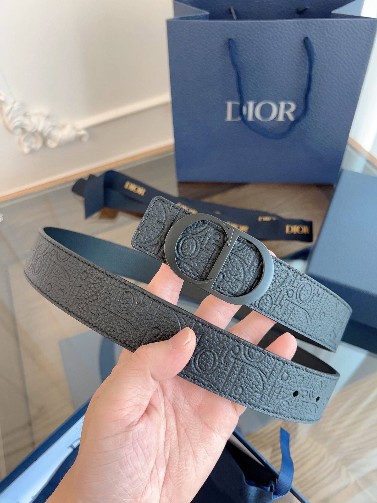 《DIOR》迪奥/加强版🇫🇷法国原厂皮料，黑色/轧花全皮 品质毋庸置疑 没有更好 只有最好  尺寸3.5