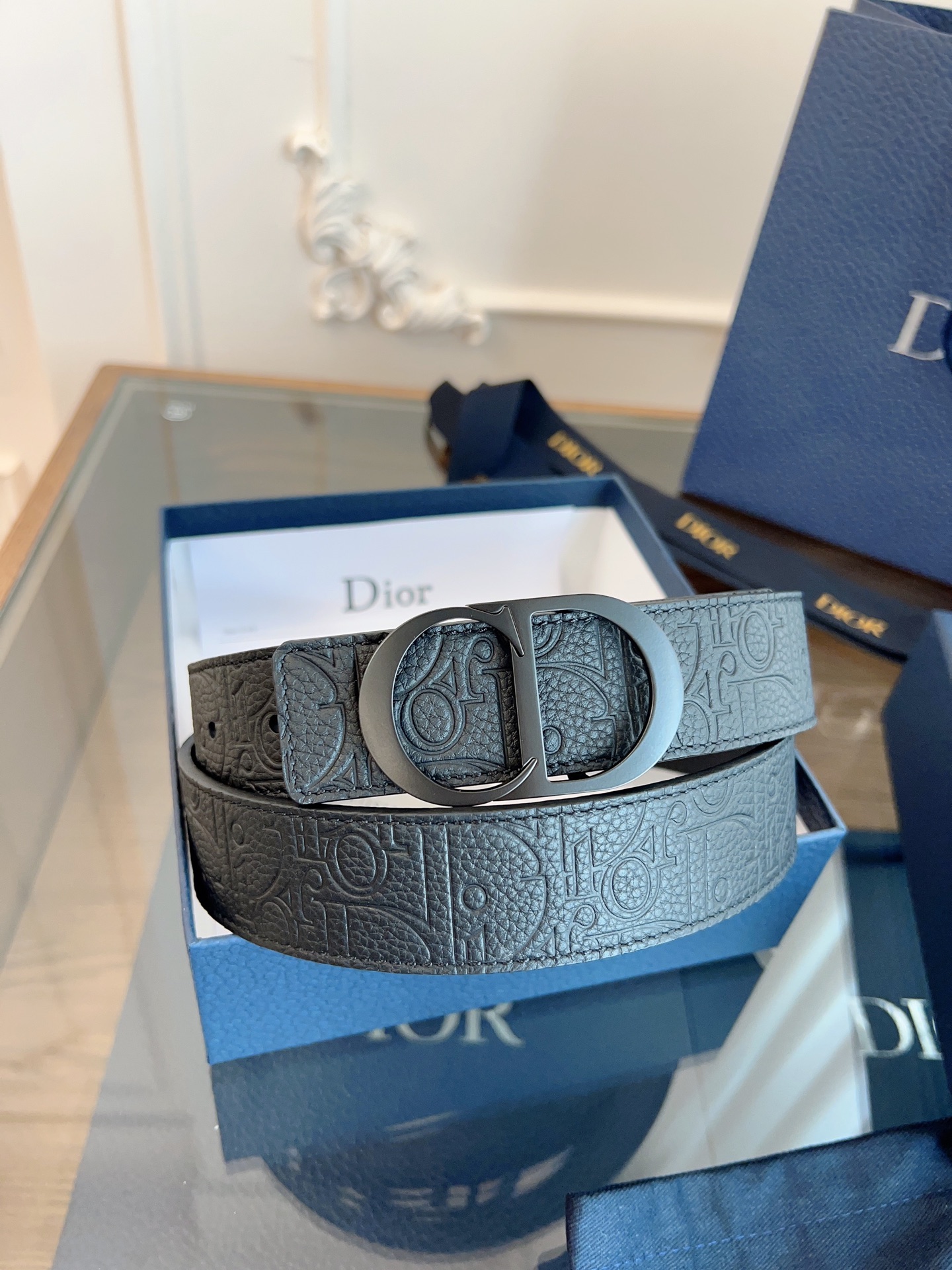 《DIOR》迪奥/加强版🇫🇷法国原厂皮料，黑色/轧花全皮 品质毋庸置疑 没有更好 只有最好  尺寸3.5