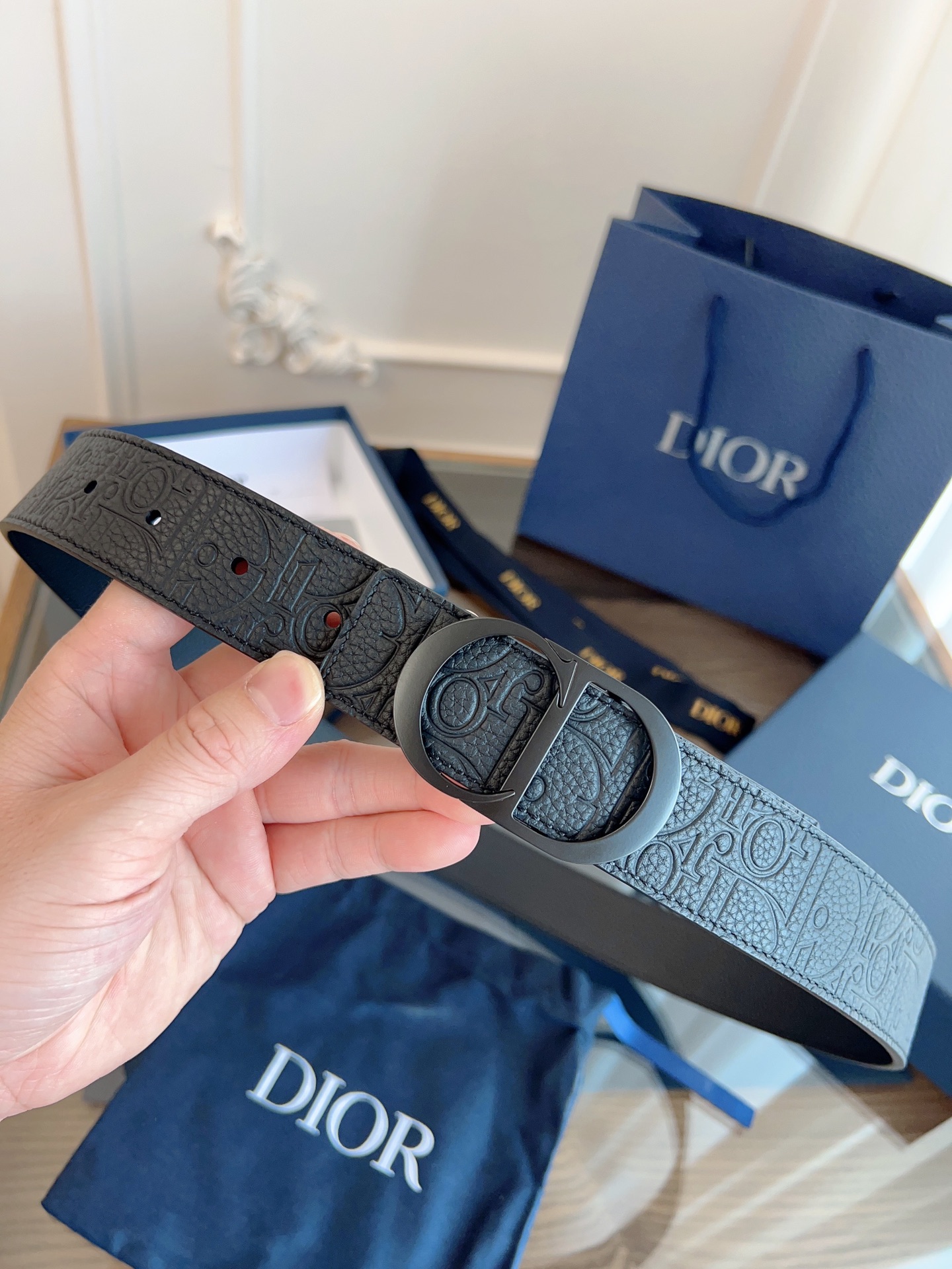《DIOR》迪奥/加强版🇫🇷法国原厂皮料，黑色/轧花全皮 品质毋庸置疑 没有更好 只有最好  尺寸3.5
