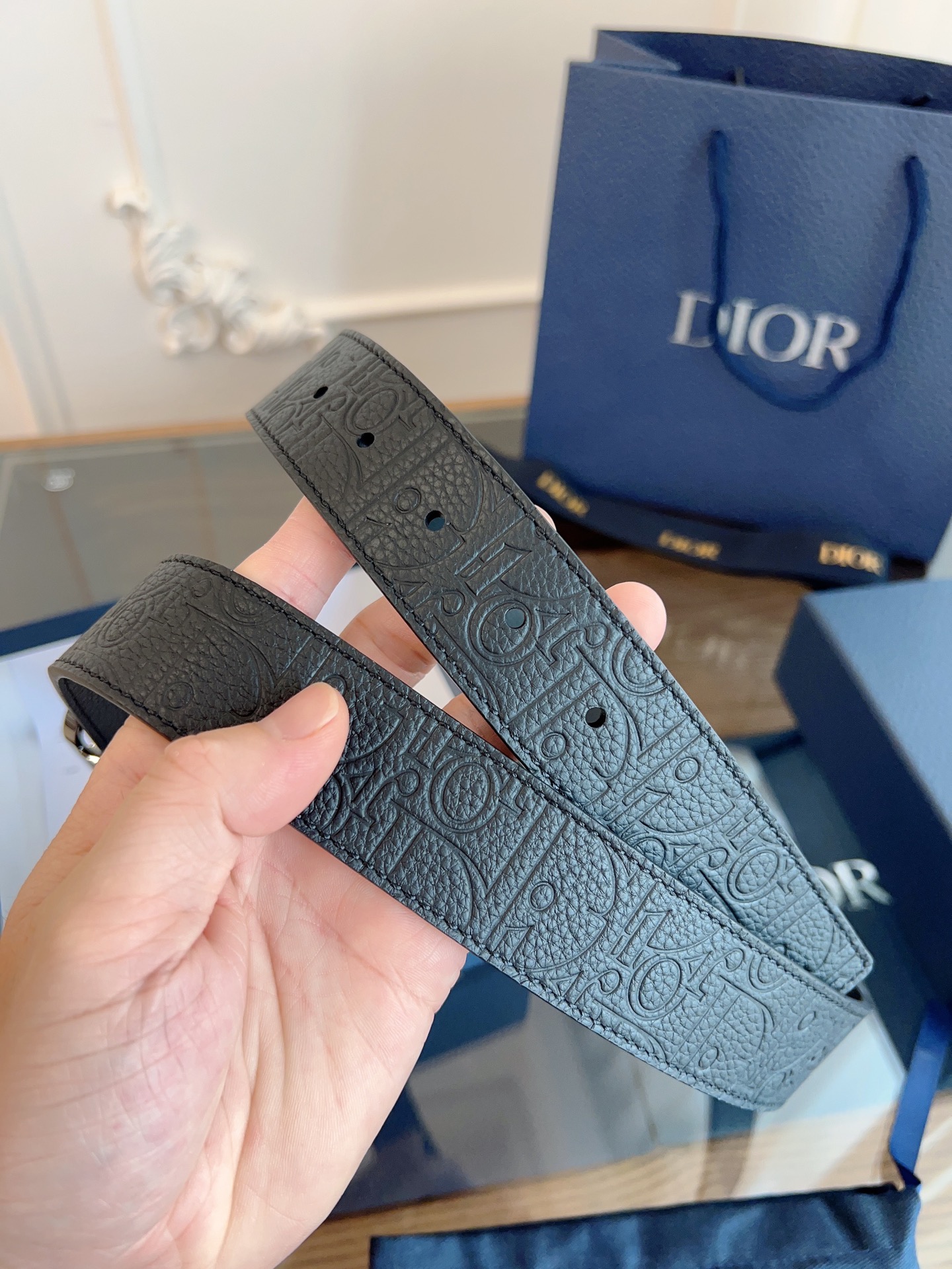 《DIOR》迪奥/加强版🇫🇷法国原厂皮料，黑色/轧花全皮 品质毋庸置疑 没有更好 只有最好  尺寸3.5