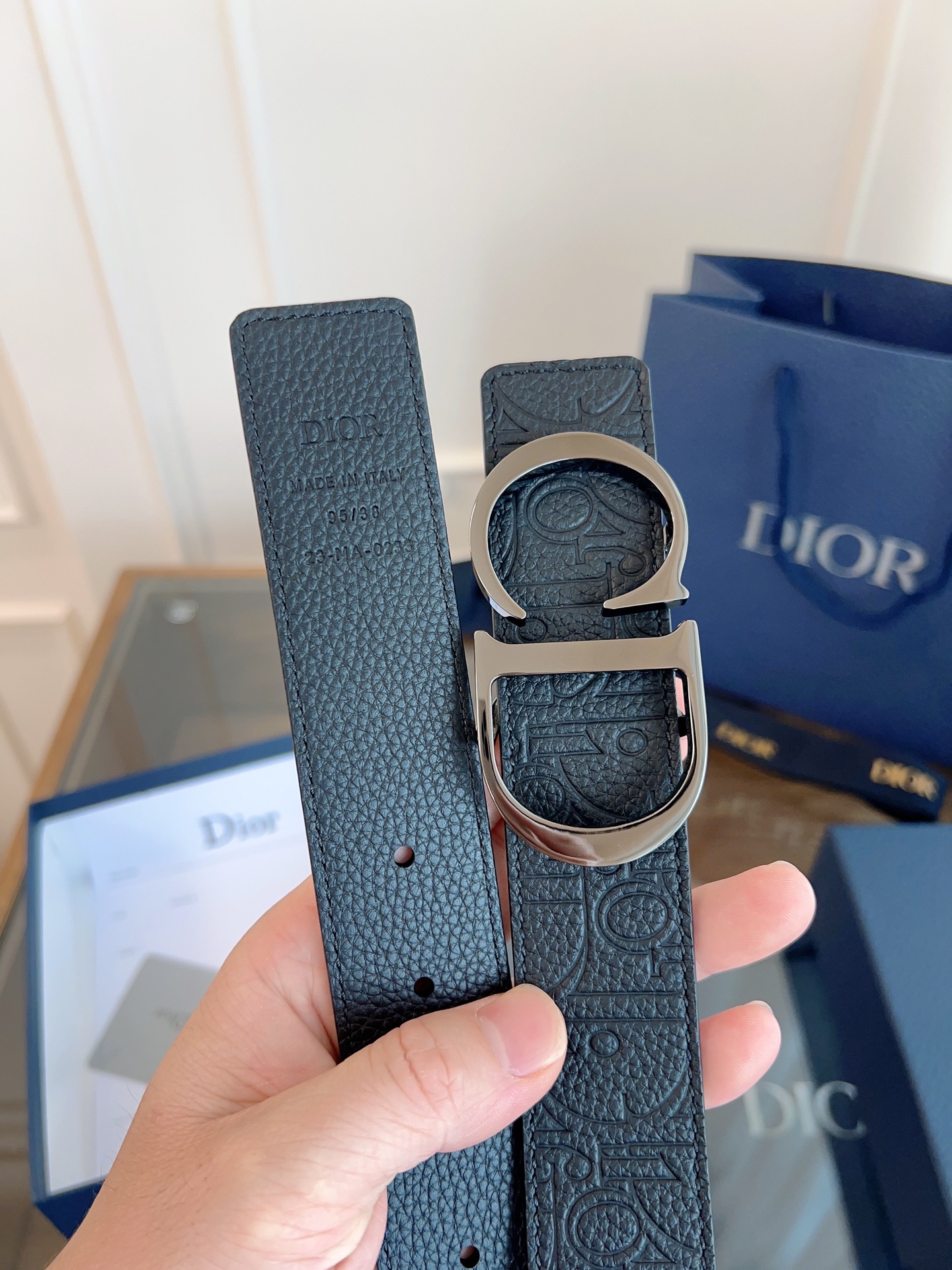 《DIOR》迪奥/加强版🇫🇷法国原厂皮料，黑色/轧花全皮 品质毋庸置疑 没有更好 只有最好  尺寸3.5