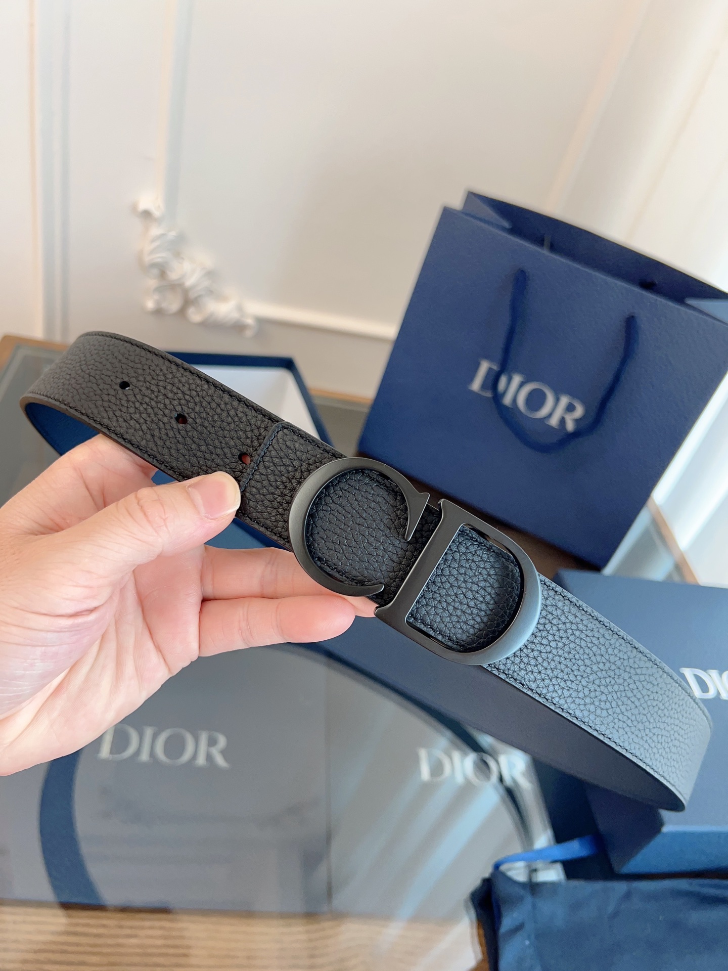 《DIOR》迪奥/加强版🇫🇷法国原厂皮料，黑色/蓝色全皮 品质毋庸置疑 没有更好 只有最好  尺寸3.5
