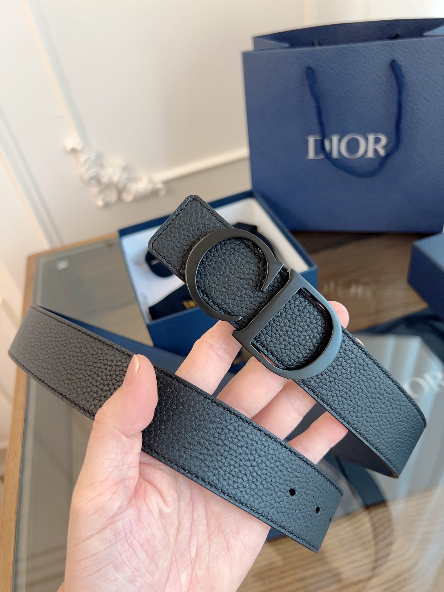 《DIOR》迪奥/加强版🇫🇷法国原厂皮料，黑色/蓝色全皮 品质毋庸置疑 没有更好 只有最好  尺寸3.5