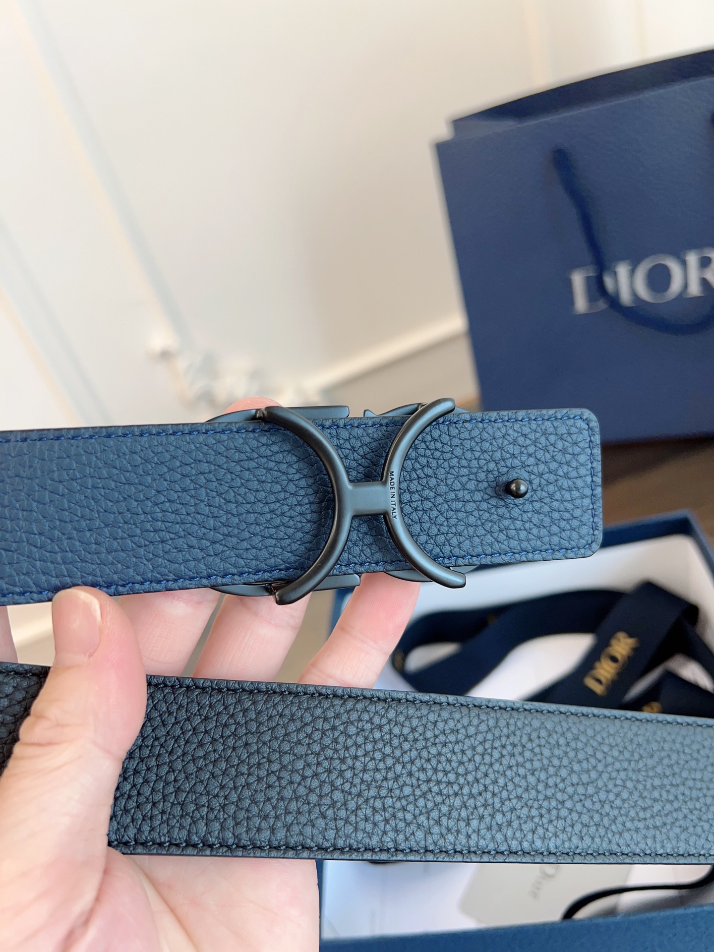 《DIOR》迪奥/加强版🇫🇷法国原厂皮料，黑色/蓝色全皮 品质毋庸置疑 没有更好 只有最好  尺寸3.5