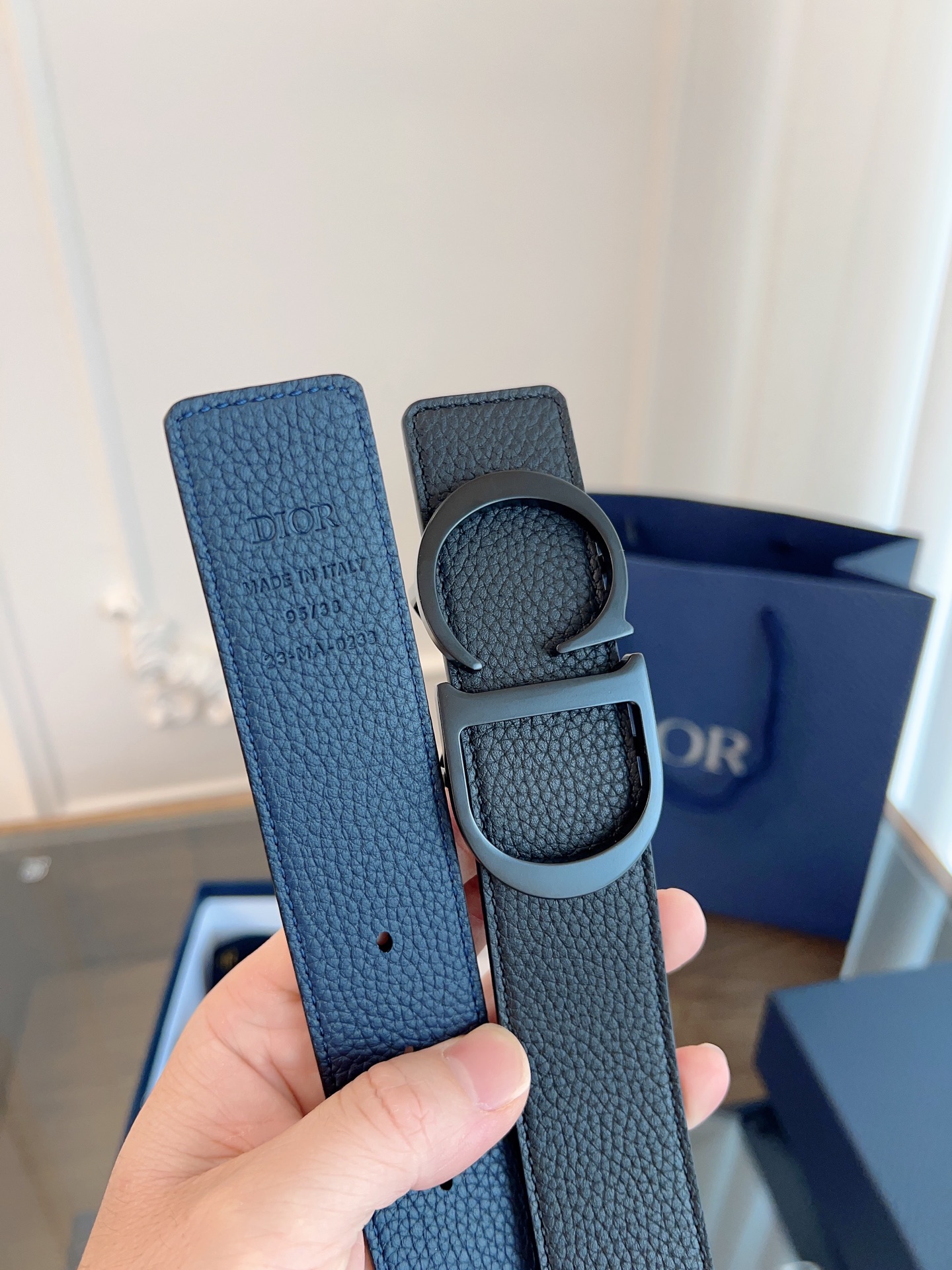 《DIOR》迪奥/加强版🇫🇷法国原厂皮料，黑色/蓝色全皮 品质毋庸置疑 没有更好 只有最好  尺寸3.5