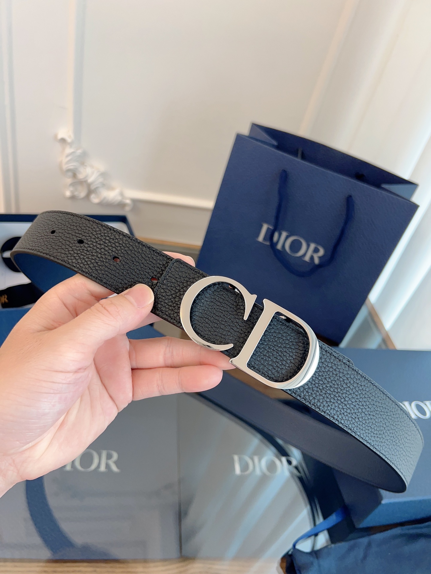 《DIOR》迪奥/加强版🇫🇷法国原厂皮料，黑色/蓝色全皮 品质毋庸置疑 没有更好 只有最好  尺寸3.5
