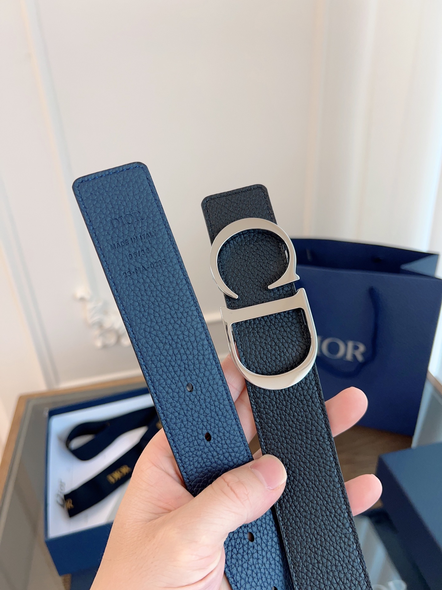 《DIOR》迪奥/加强版🇫🇷法国原厂皮料，黑色/蓝色全皮 品质毋庸置疑 没有更好 只有最好  尺寸3.5