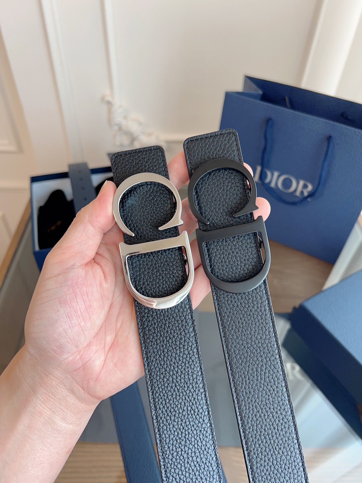 《DIOR》迪奥/加强版🇫🇷法国原厂皮料，黑色/蓝色全皮 品质毋庸置疑 没有更好 只有最好  尺寸3.5
