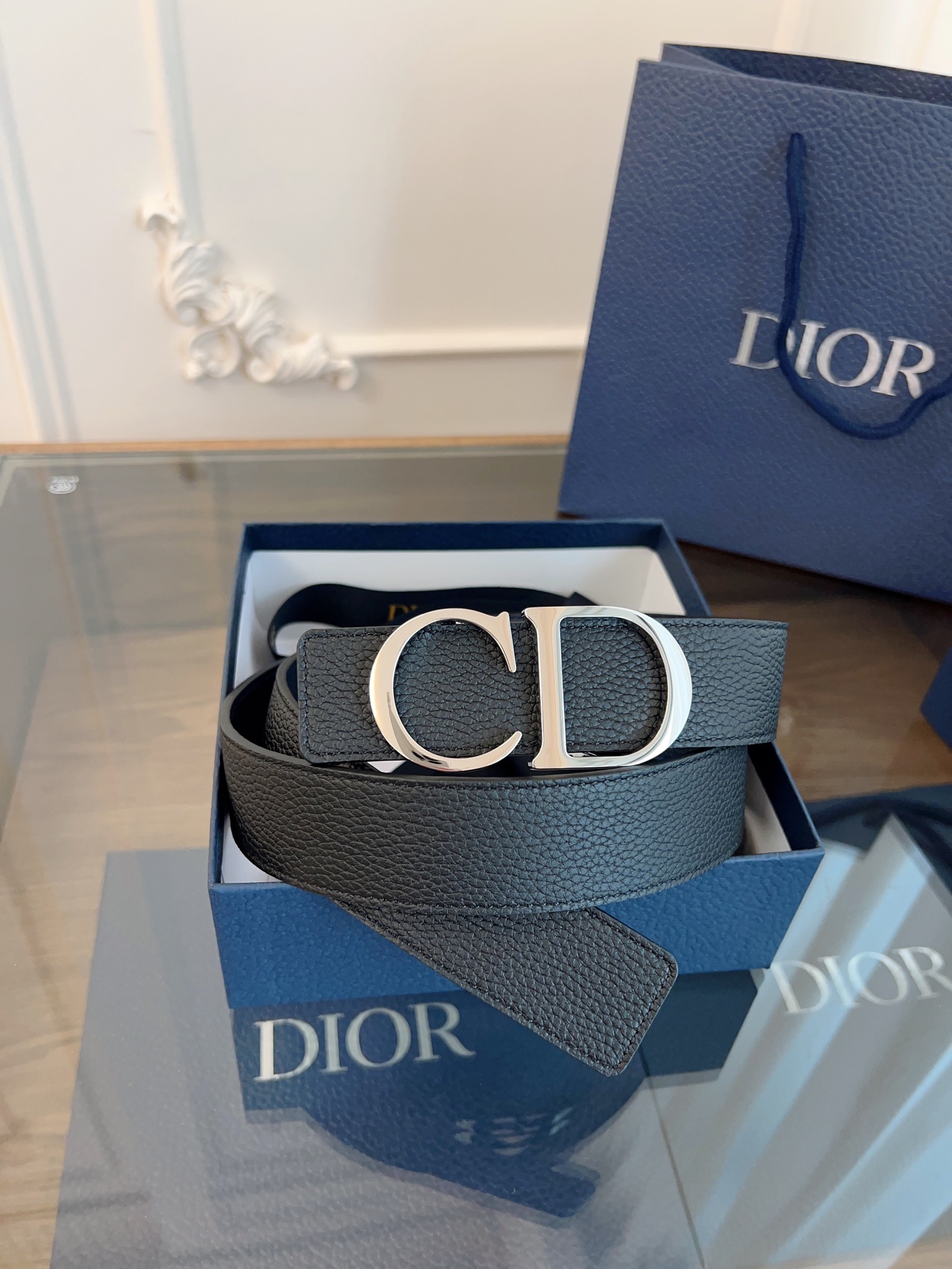 《DIOR》迪奥/加强版🇫🇷法国原厂皮料，黑色/蓝色全皮 品质毋庸置疑 没有更好 只有最好  尺寸3.5