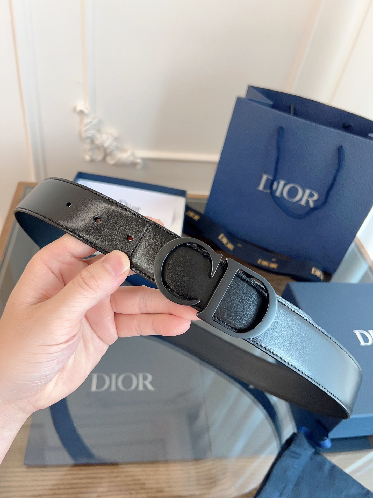 《DIOR》迪奥/加强版🇫🇷法国原厂皮料，亮黑/黑色全皮 品质毋庸置疑 没有更好 只有最好  尺寸3.5