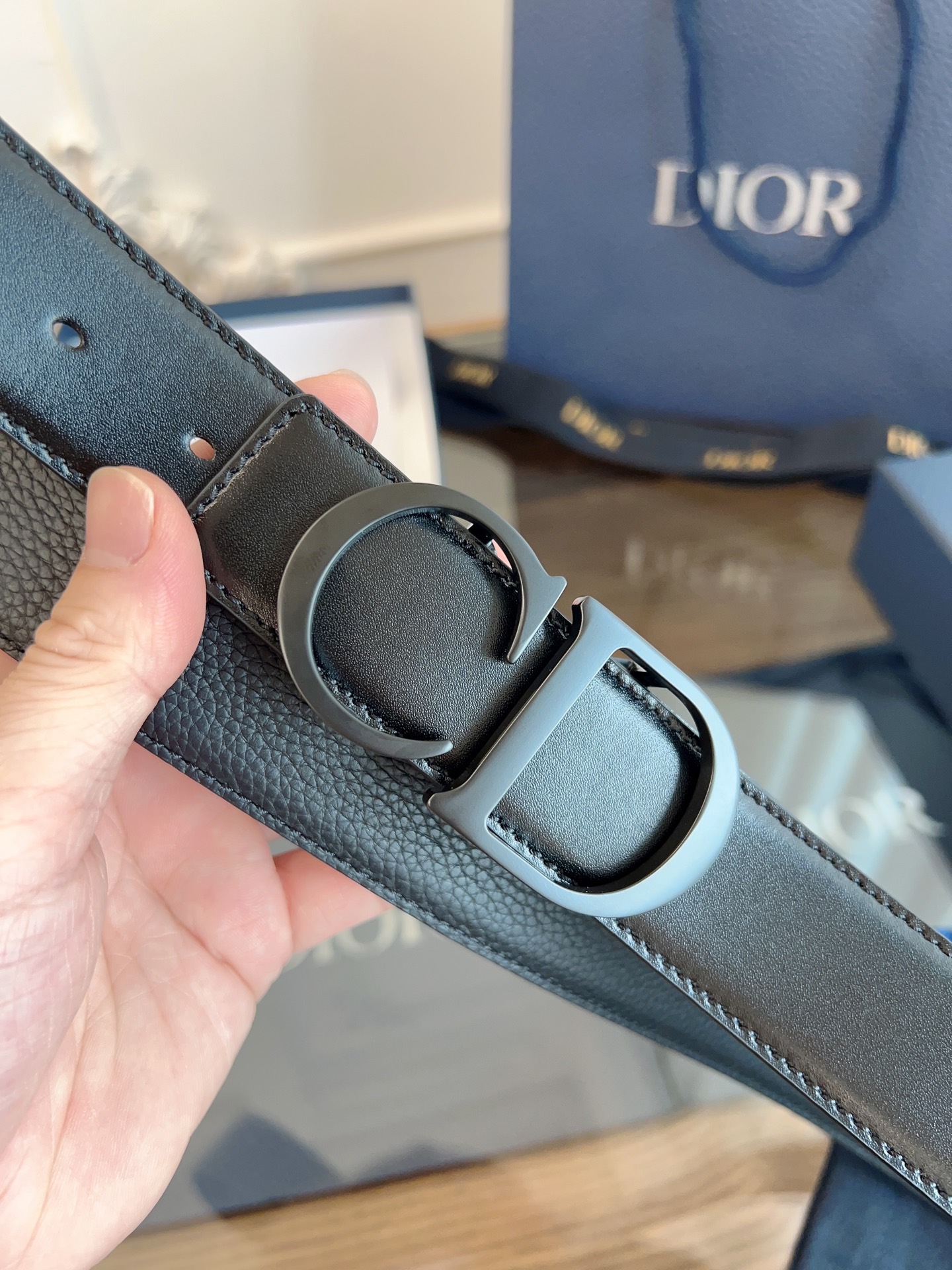 《DIOR》迪奥/加强版🇫🇷法国原厂皮料，亮黑/黑色全皮 品质毋庸置疑 没有更好 只有最好  尺寸3.5