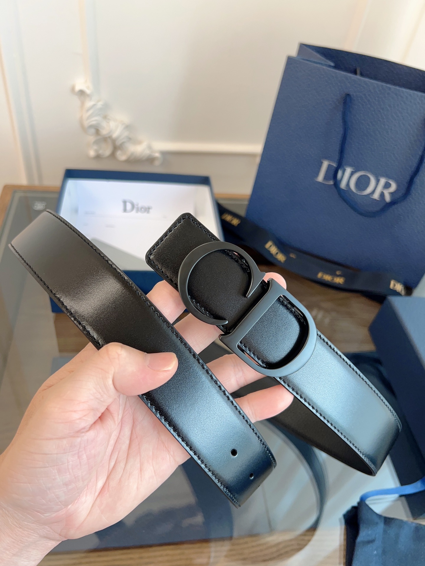 《DIOR》迪奥/加强版🇫🇷法国原厂皮料，亮黑/黑色全皮 品质毋庸置疑 没有更好 只有最好  尺寸3.5