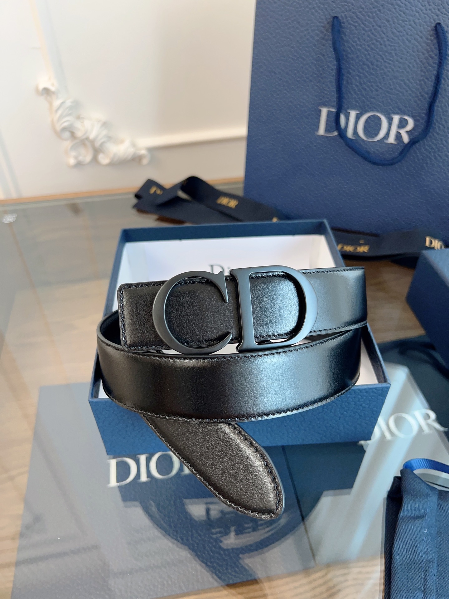 《DIOR》迪奥/加强版🇫🇷法国原厂皮料，亮黑/黑色全皮 品质毋庸置疑 没有更好 只有最好  尺寸3.5